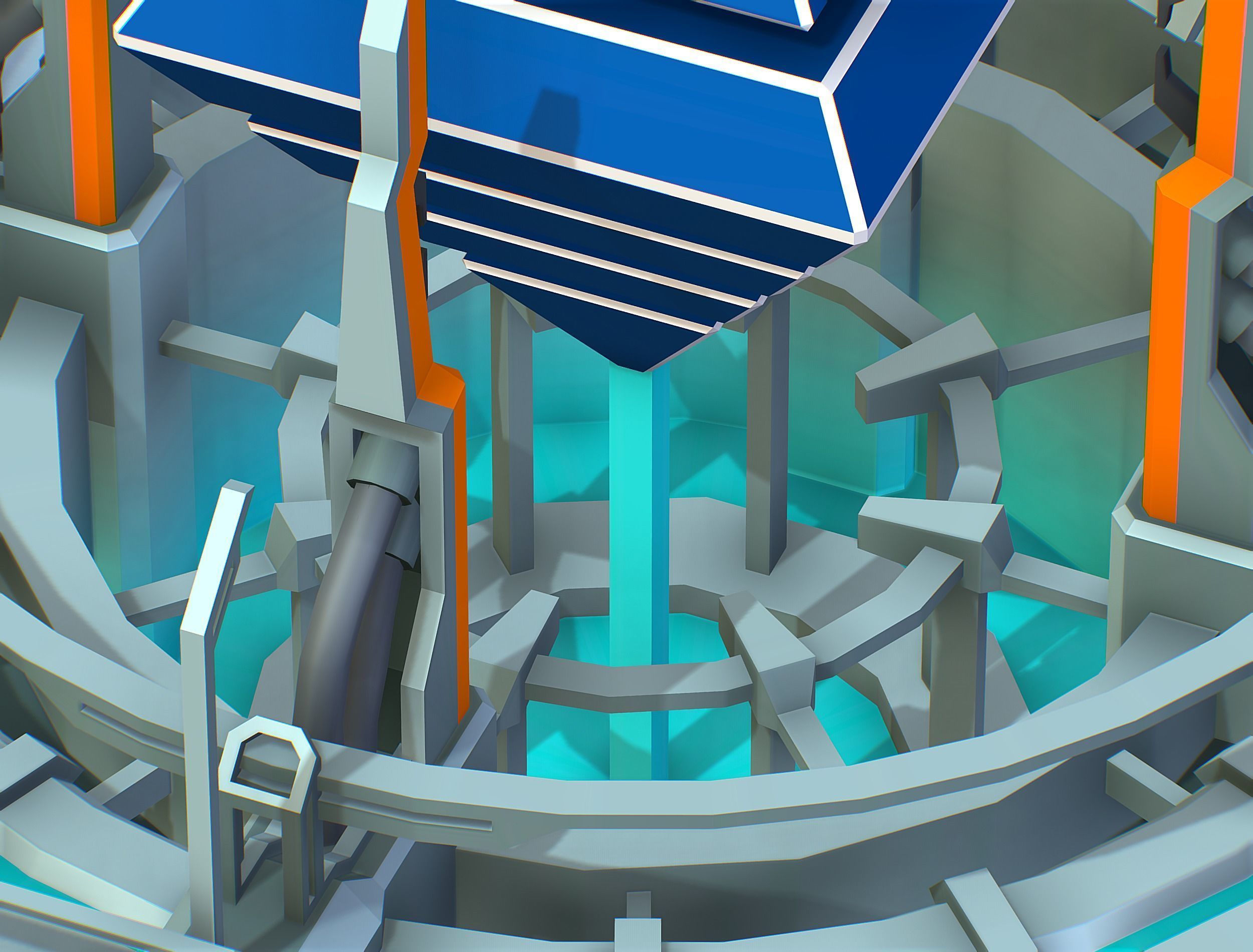 isometrical Computing Center Server Core Low-poly 3D model_18