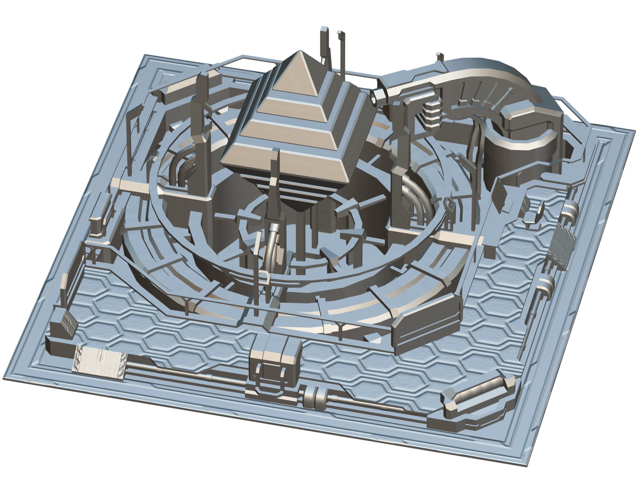 isometrical Computing Center Server Core Low-poly 3D model_24