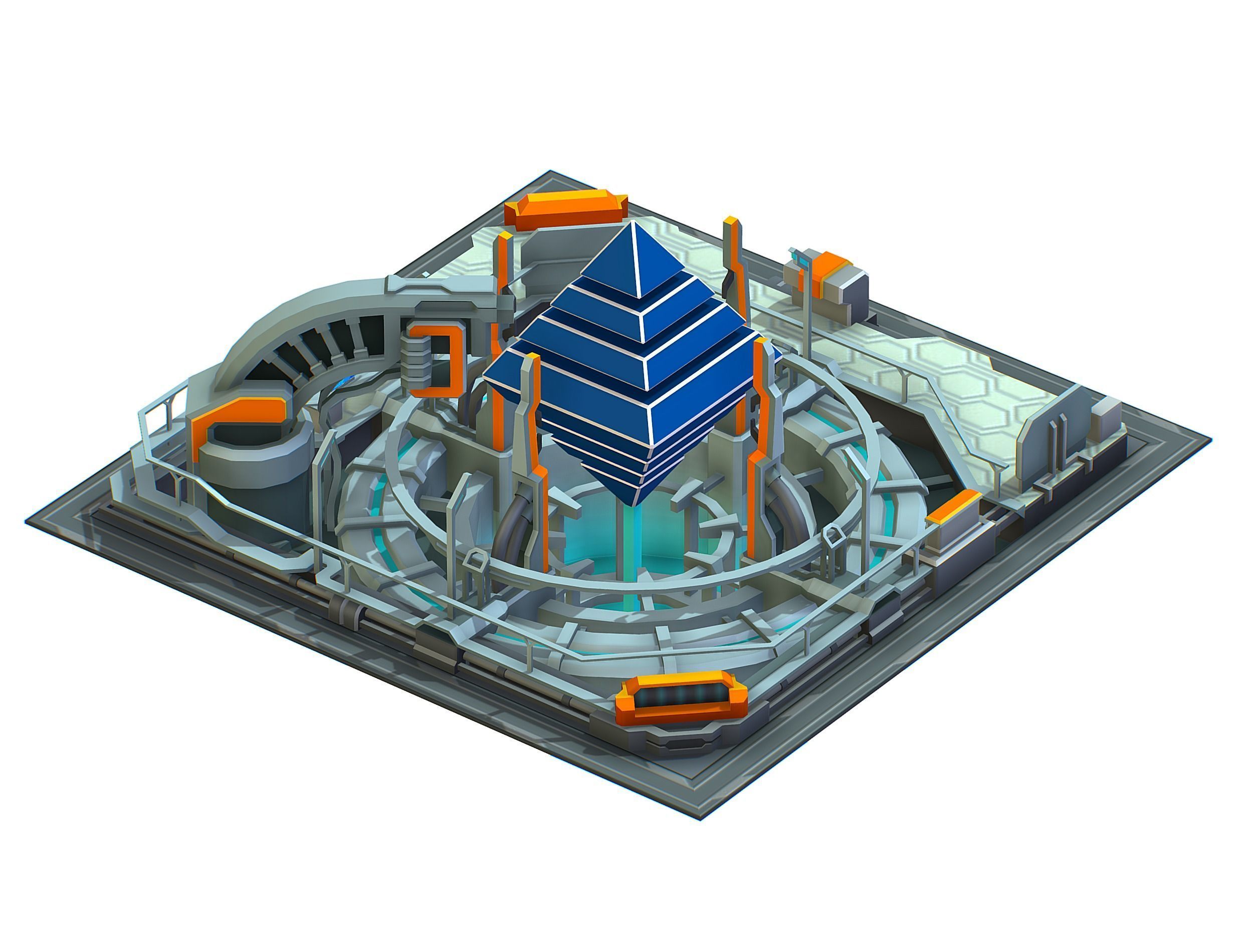 isometrical Computing Center Server Core Low-poly 3D model_15