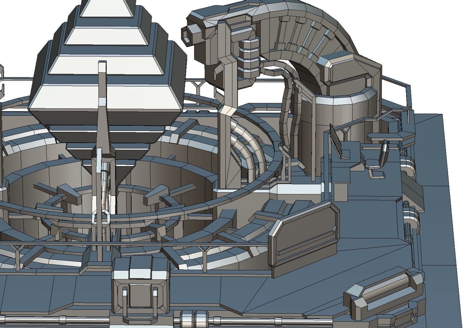 isometrical Computing Center Server Core Low-poly 3D model_28