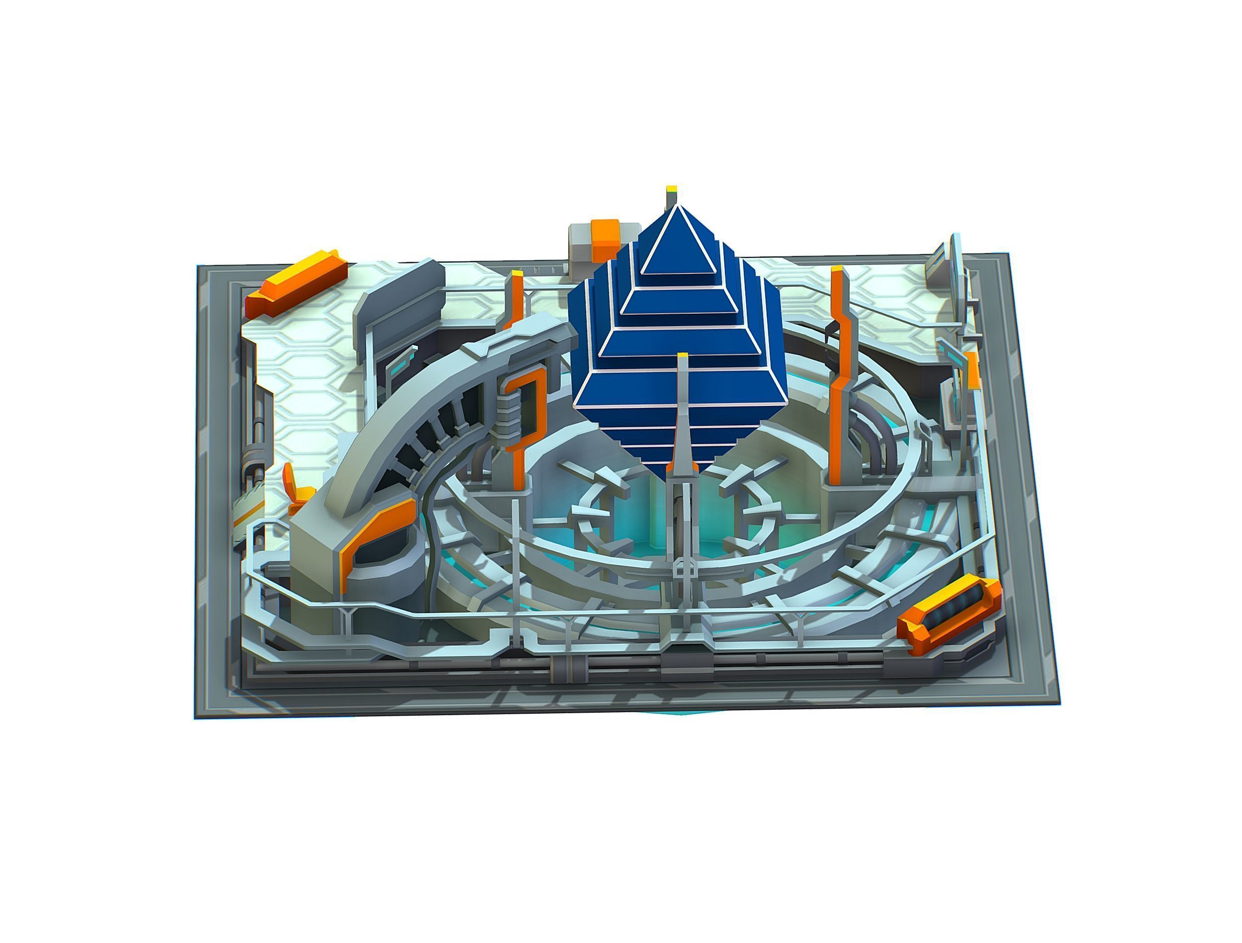 isometrical Computing Center Server Core Low-poly 3D model_14