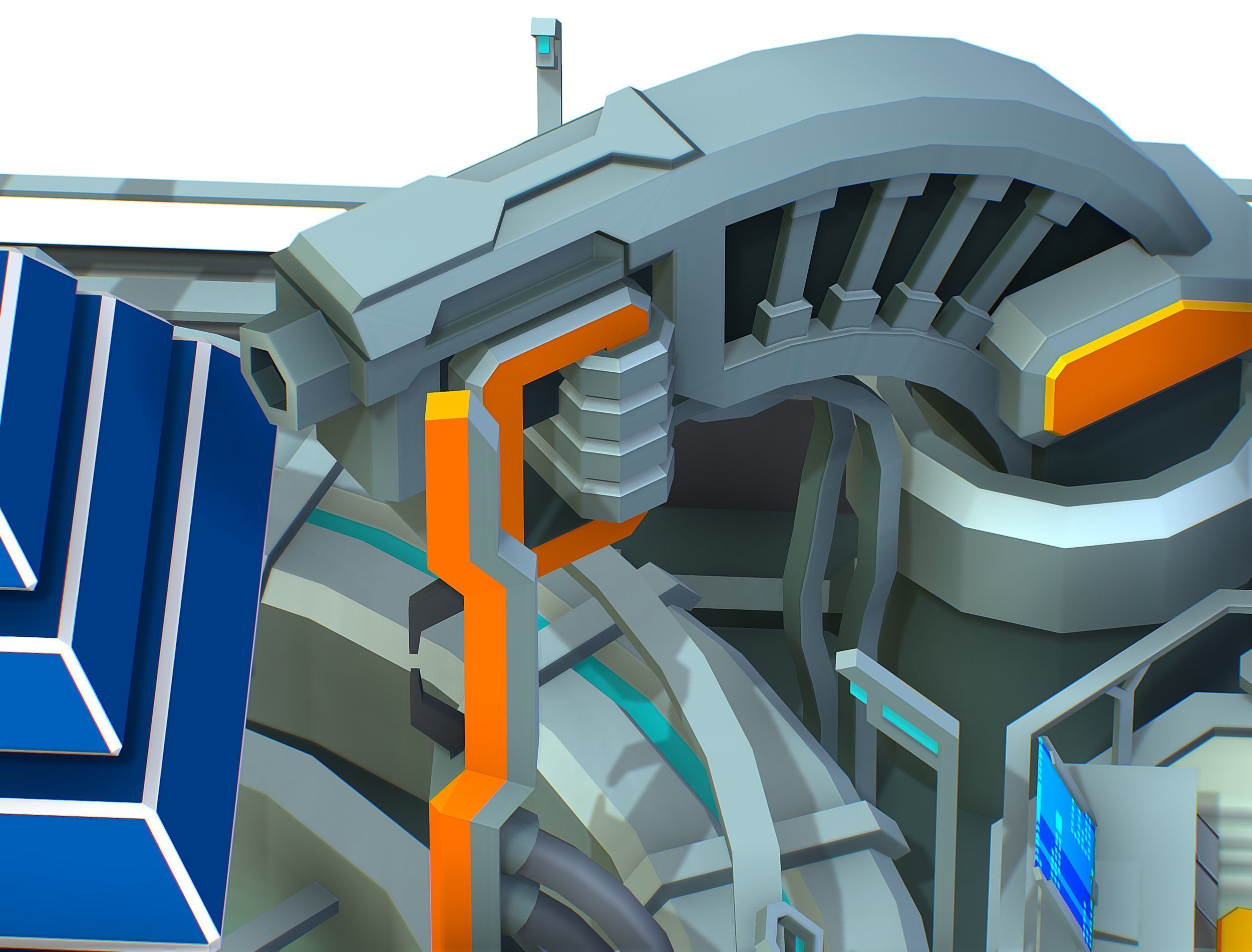 isometrical Computing Center Server Core Low-poly 3D model_20