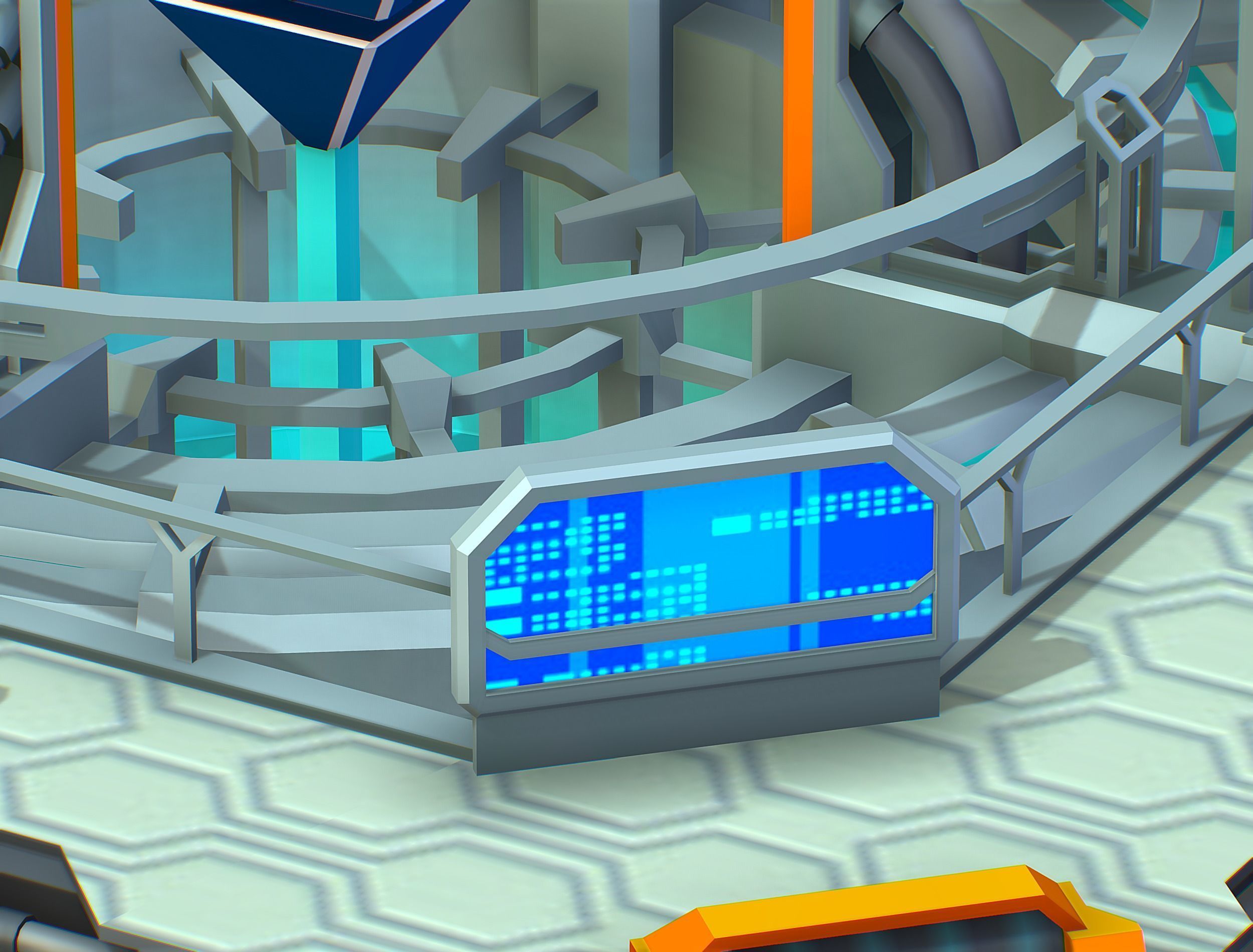 isometrical Computing Center Server Core Low-poly 3D model_17