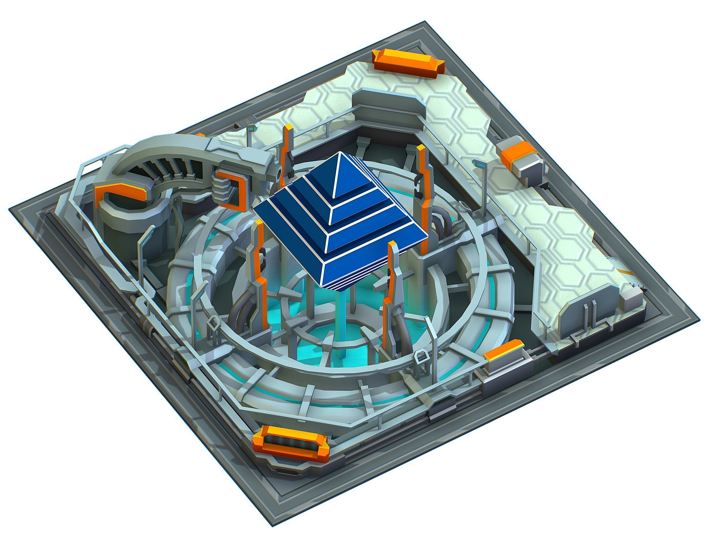 isometrical Computing Center Server Core Low-poly 3D model_6