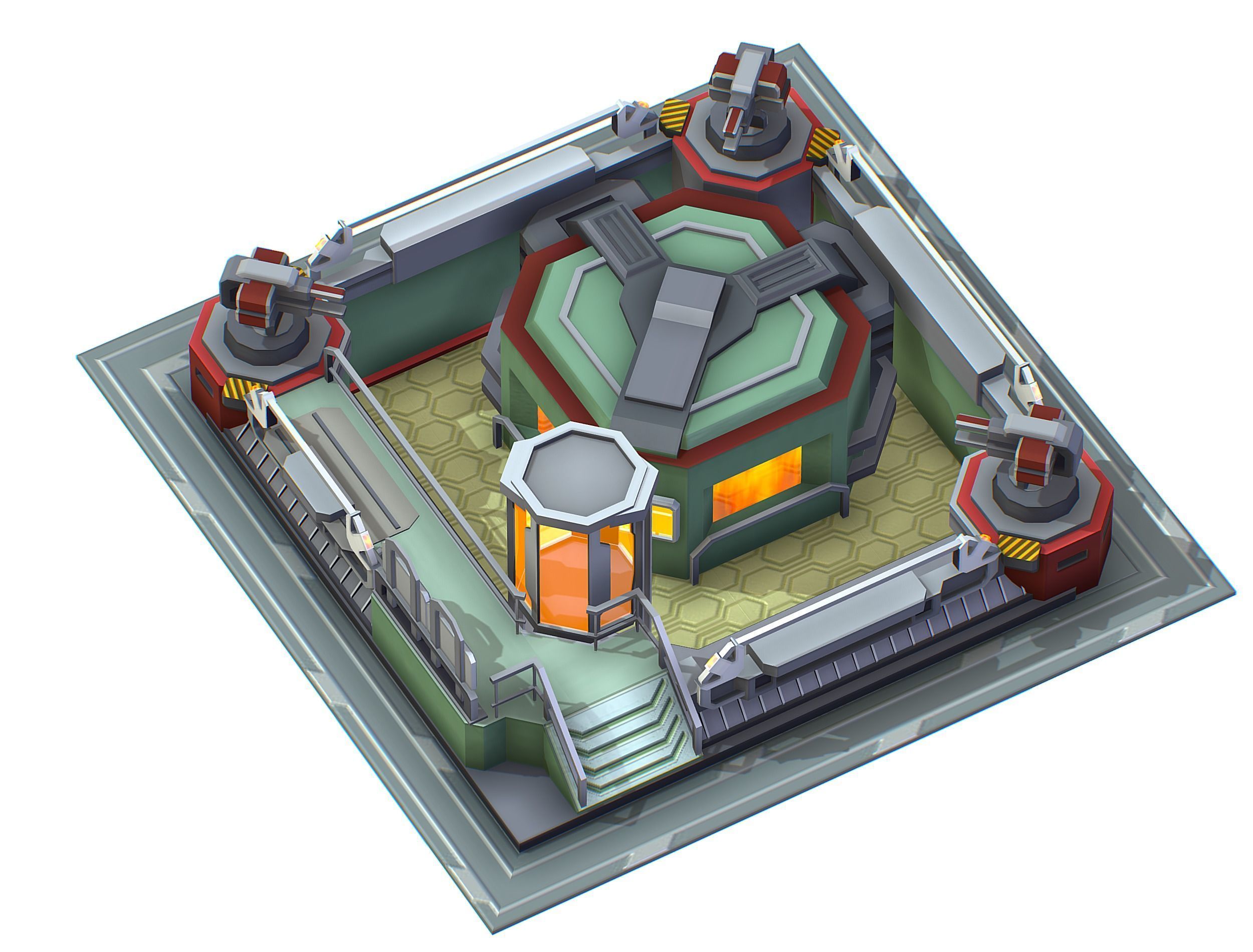 isometrical Automatic Prison Room Low-poly 3D model_2