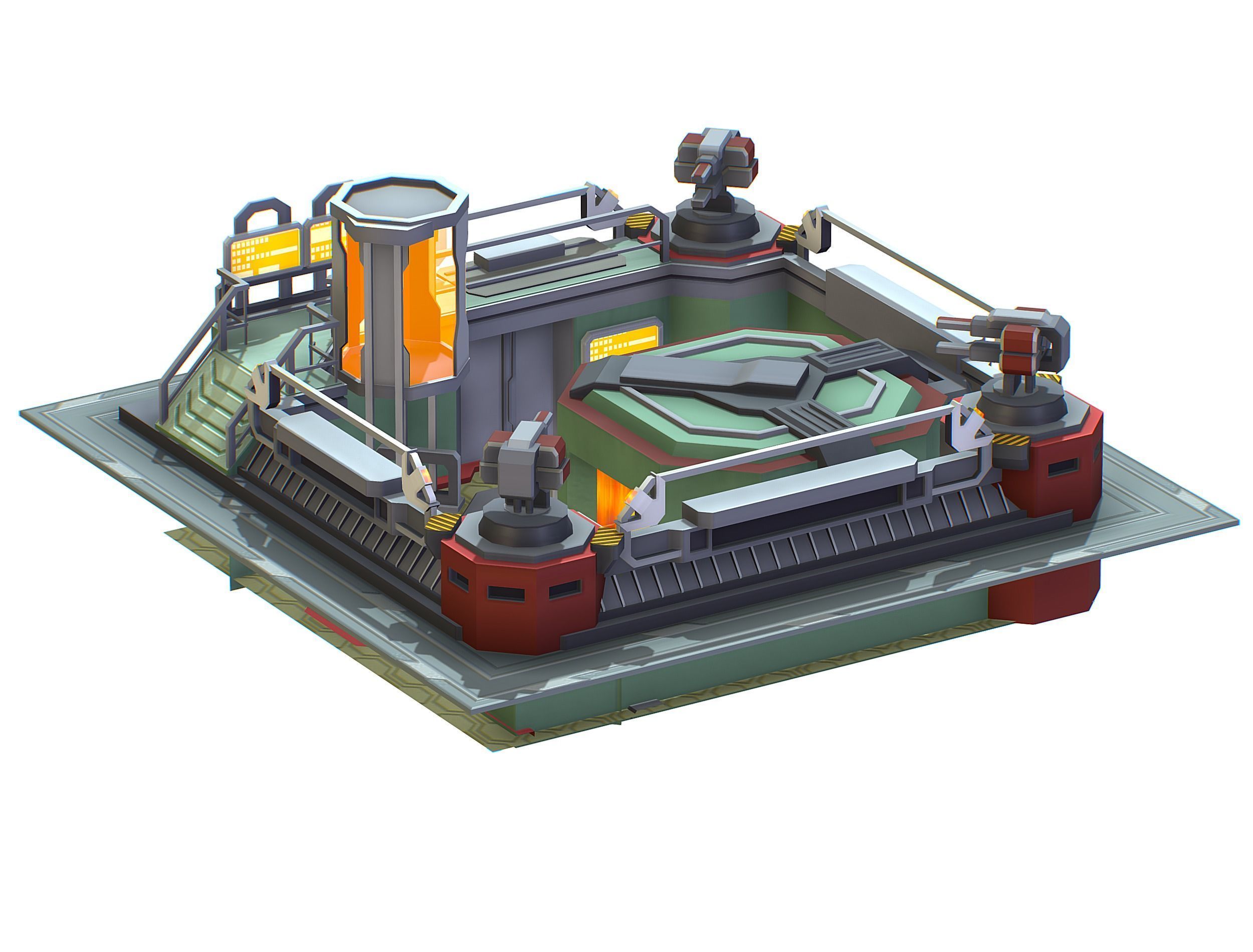 isometrical Automatic Prison Room Low-poly 3D model_14