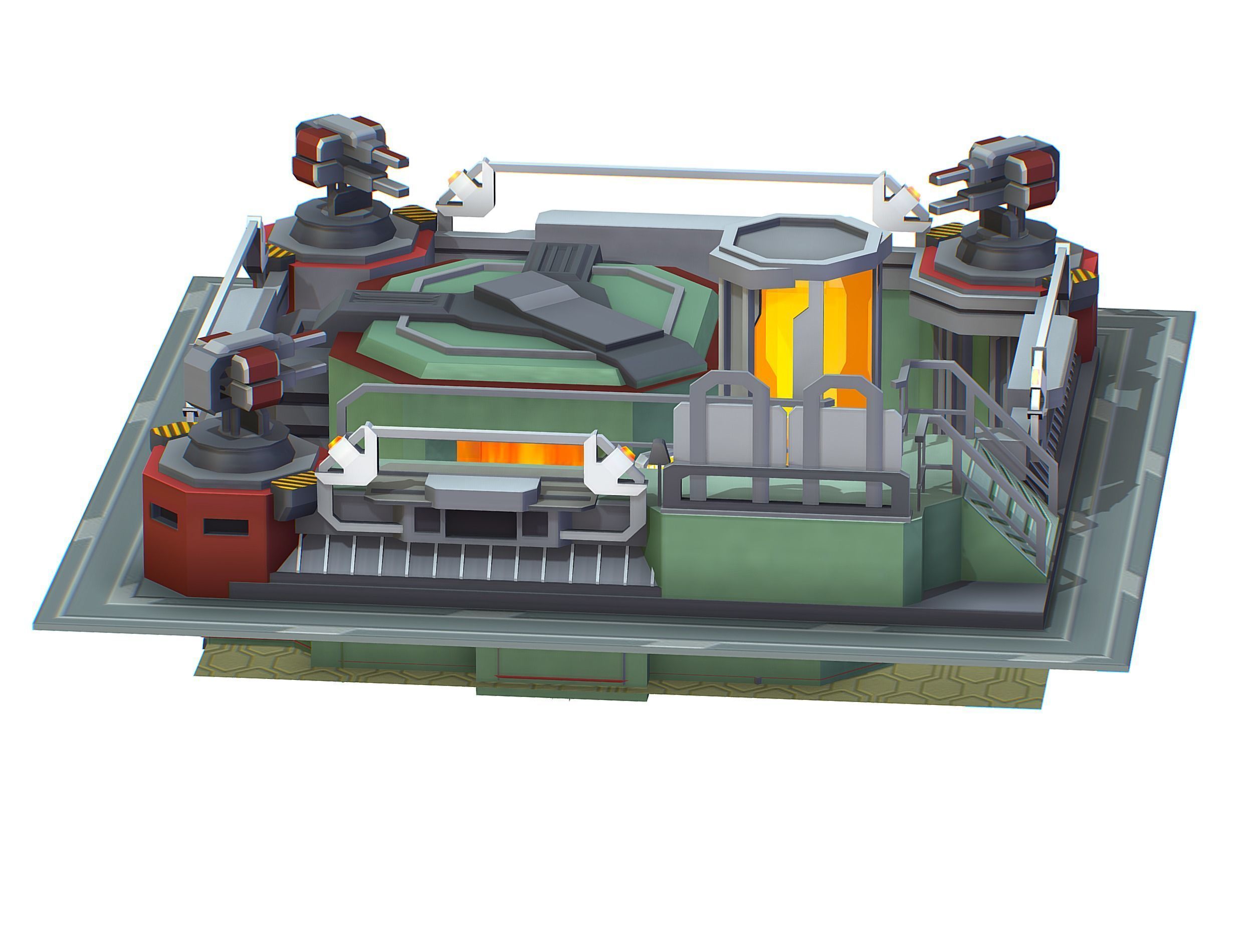 isometrical Automatic Prison Room Low-poly 3D model_11