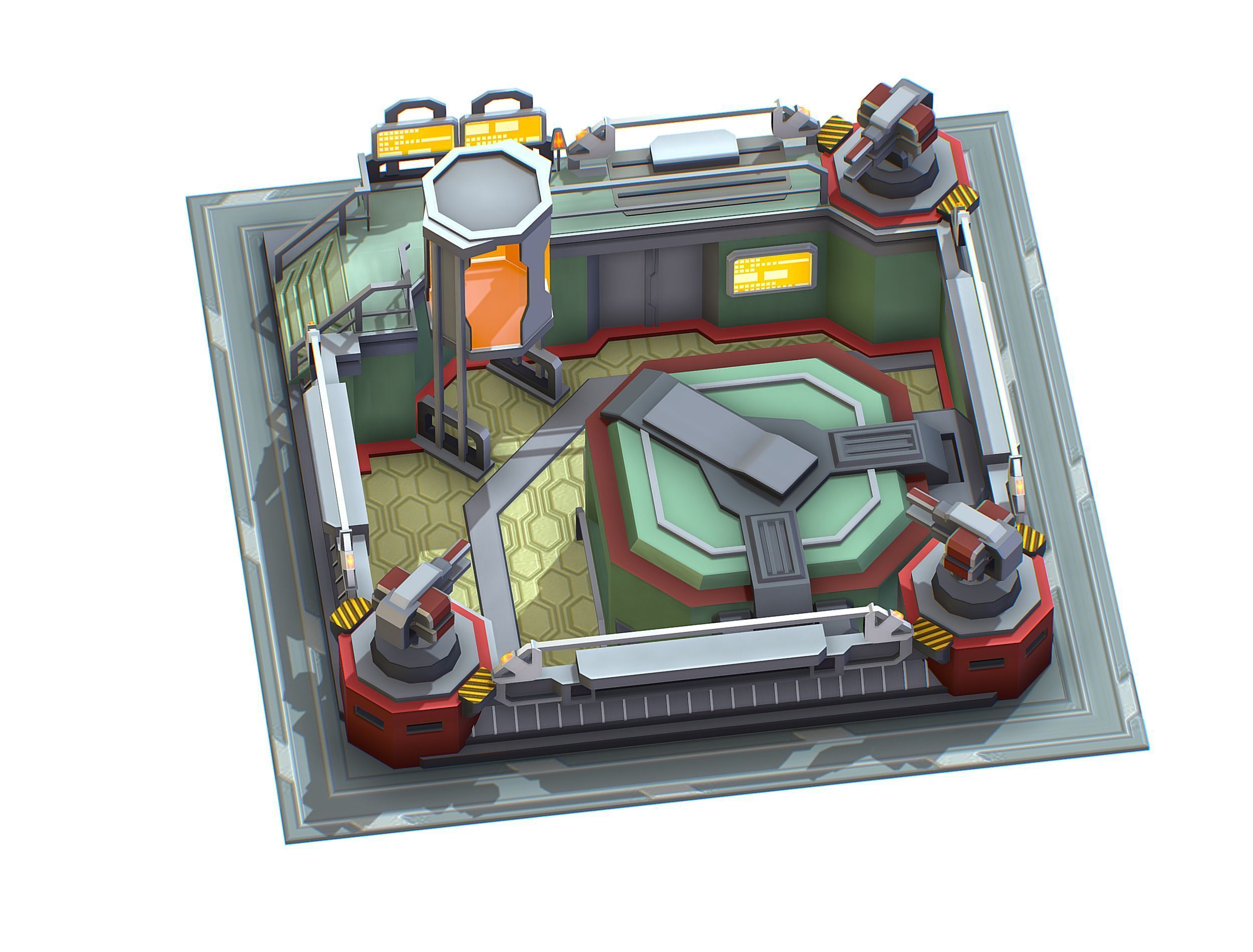 isometrical Automatic Prison Room Low-poly 3D model_6