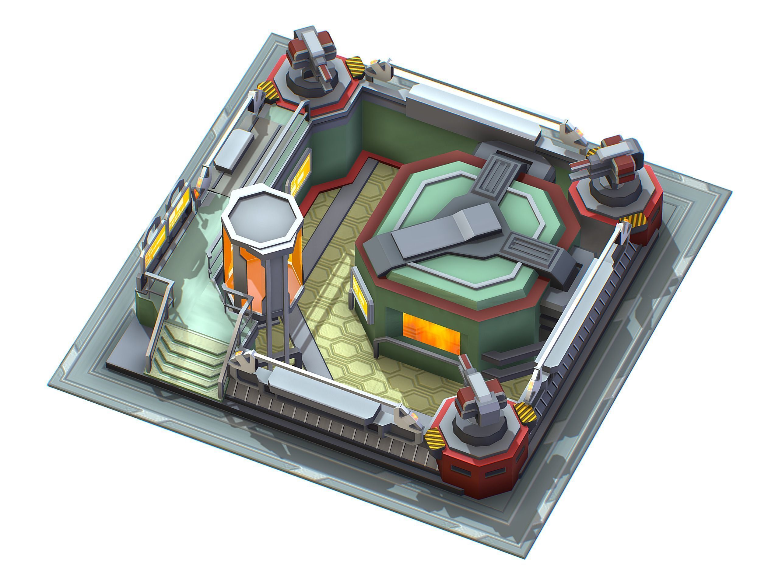 isometrical Automatic Prison Room Low-poly 3D model_4