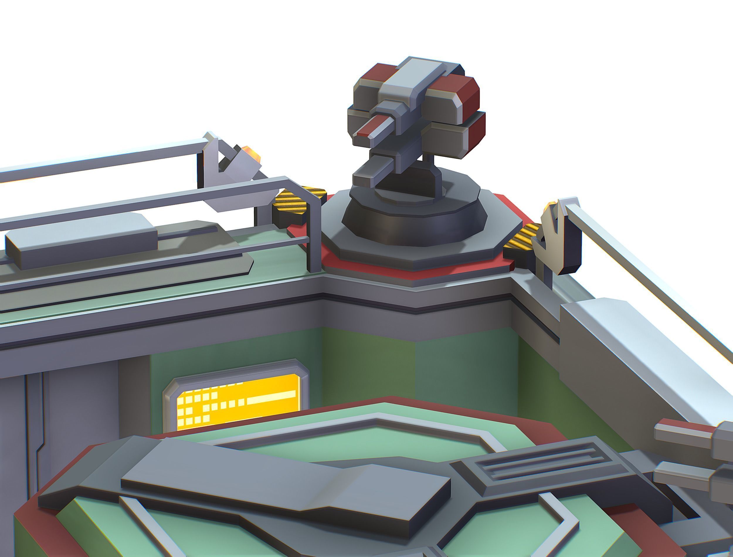 isometrical Automatic Prison Room Low-poly 3D model_16