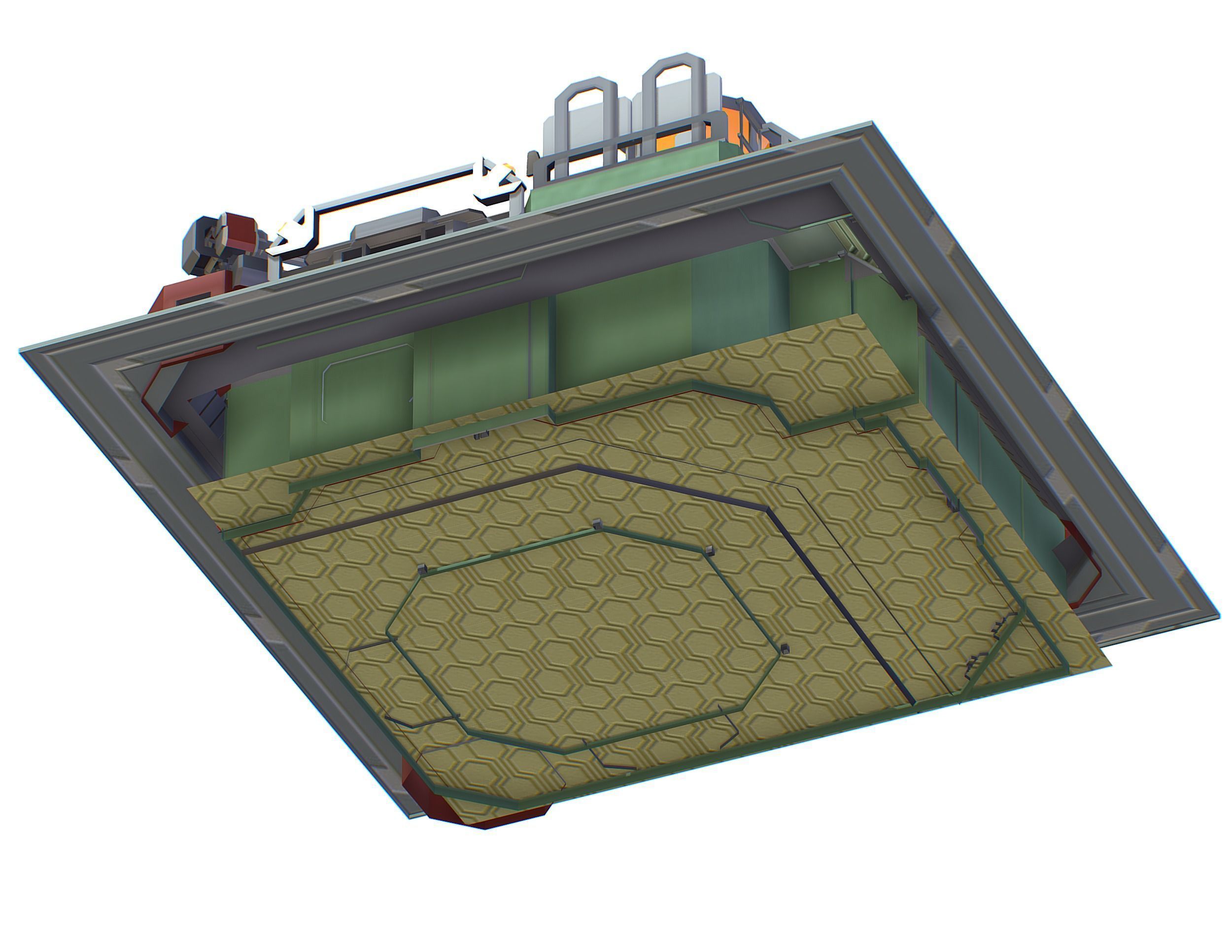 isometrical Automatic Prison Room Low-poly 3D model_19