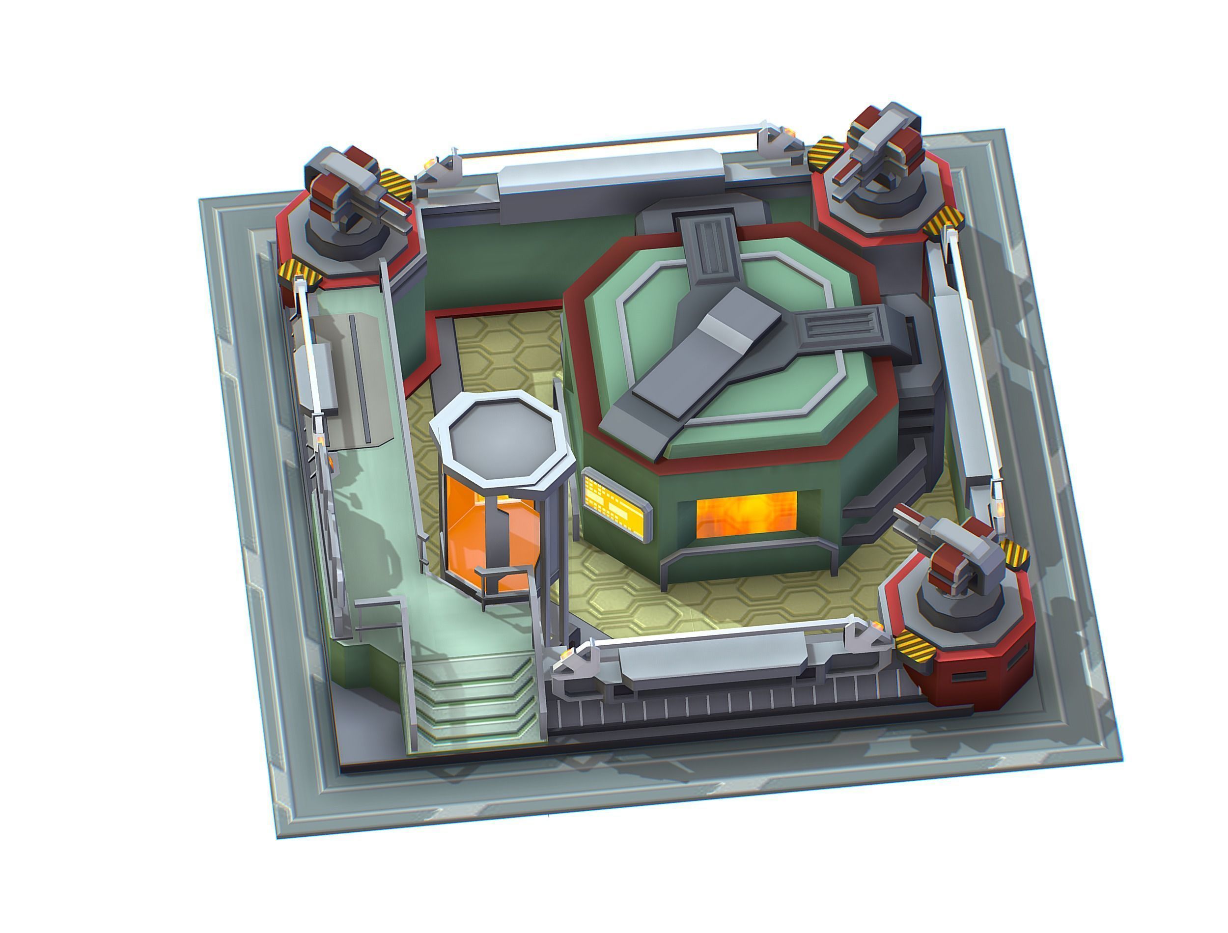 isometrical Automatic Prison Room Low-poly 3D model_3