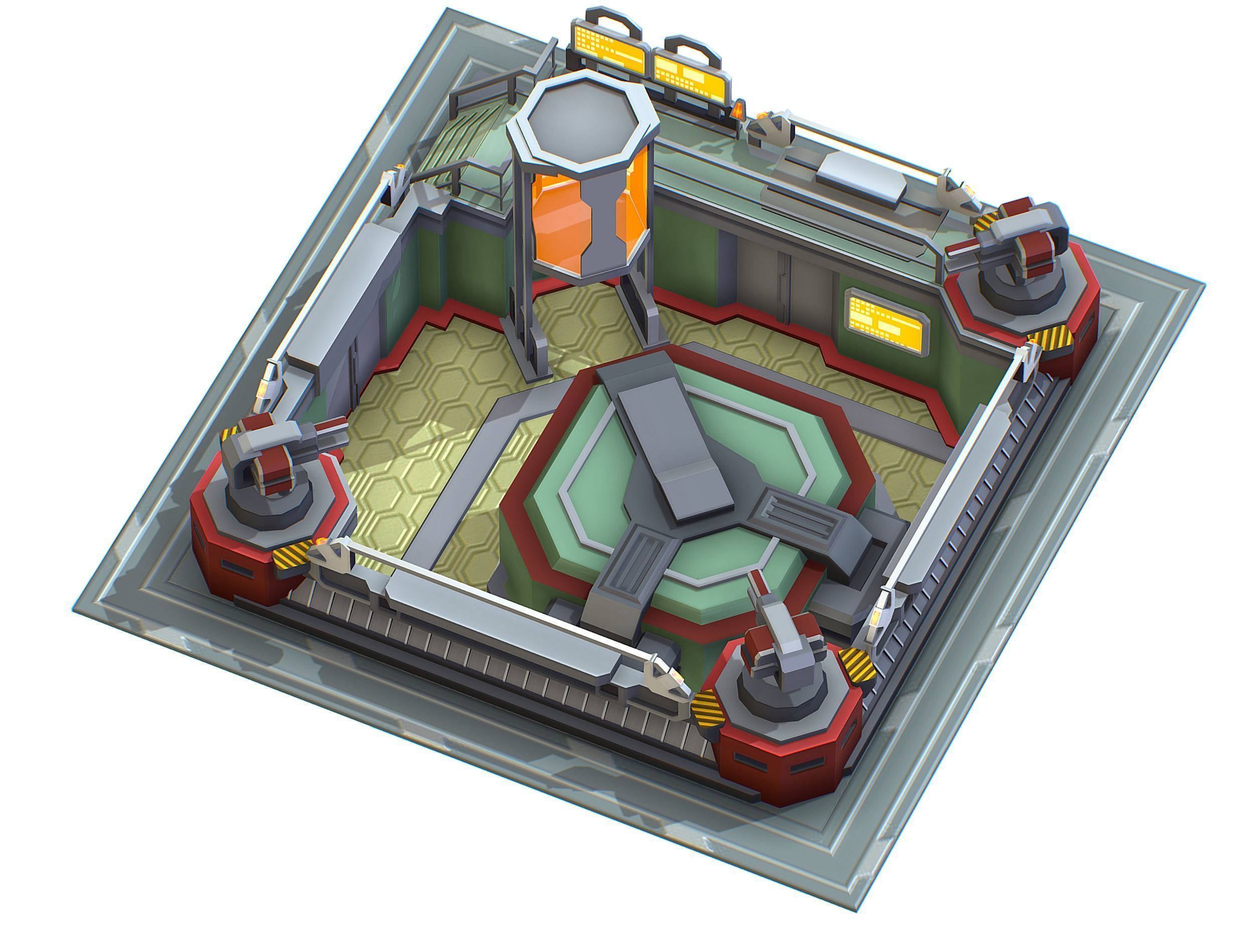 isometrical Automatic Prison Room Low-poly 3D model_7