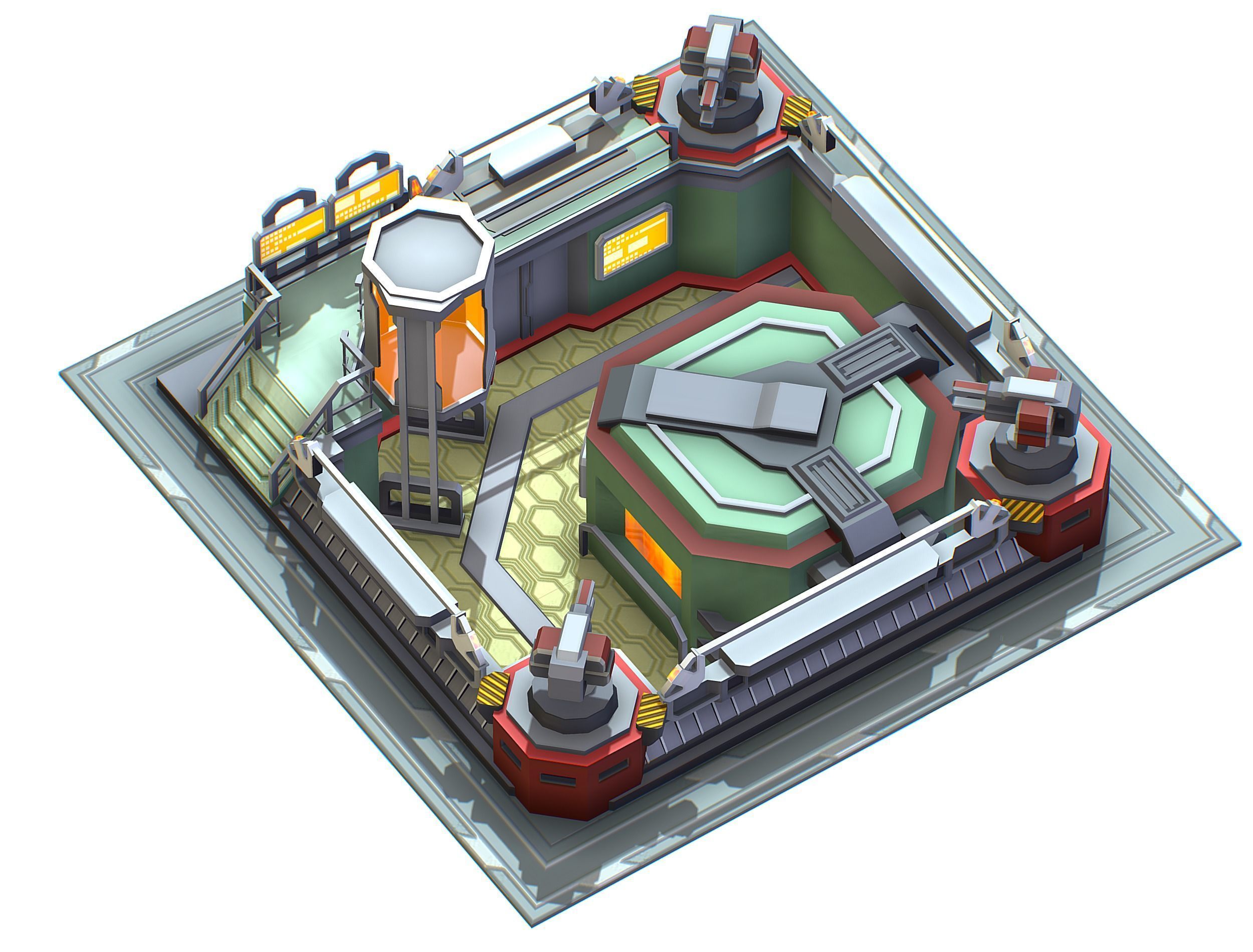 isometrical Automatic Prison Room Low-poly 3D model_5