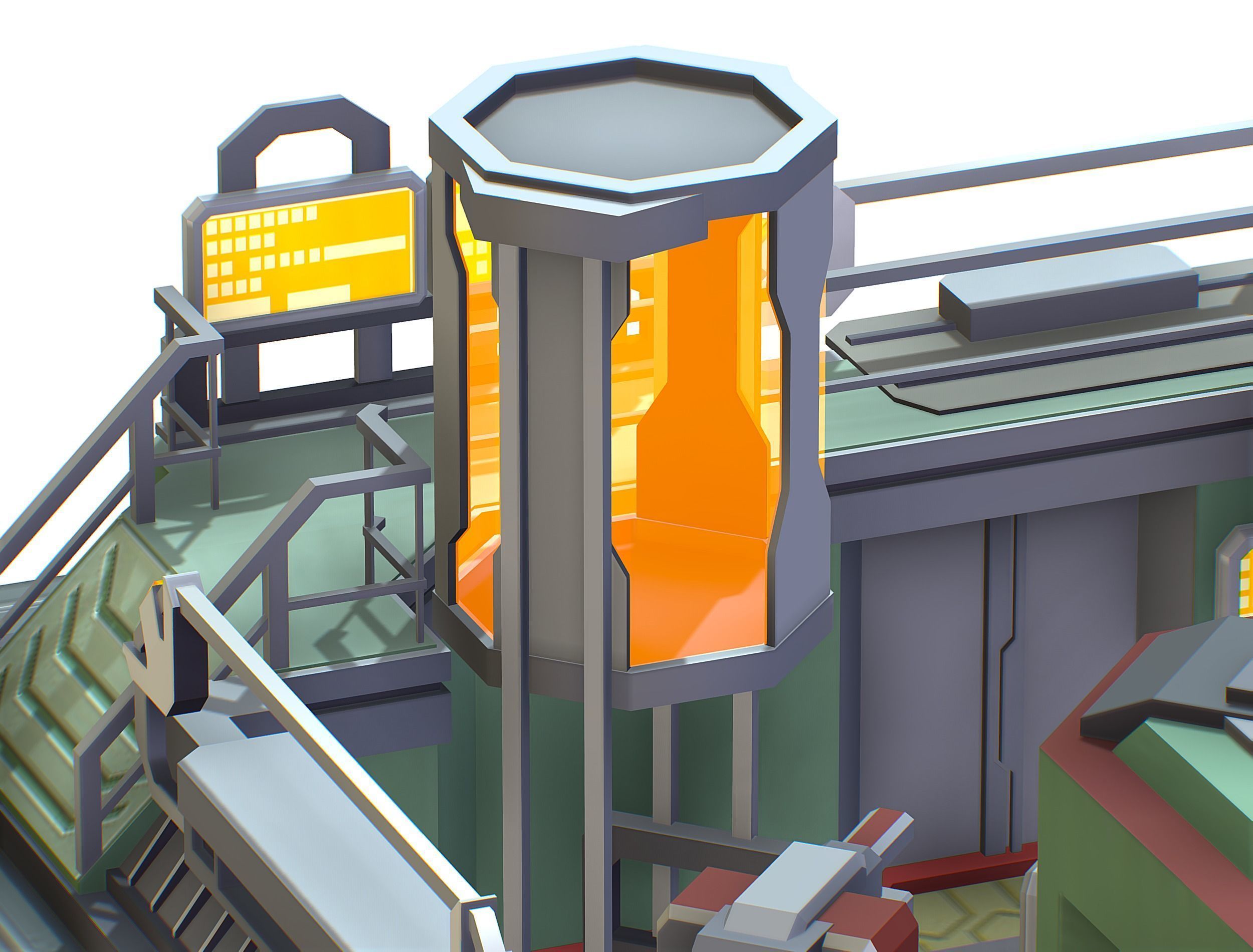 isometrical Automatic Prison Room Low-poly 3D model_15