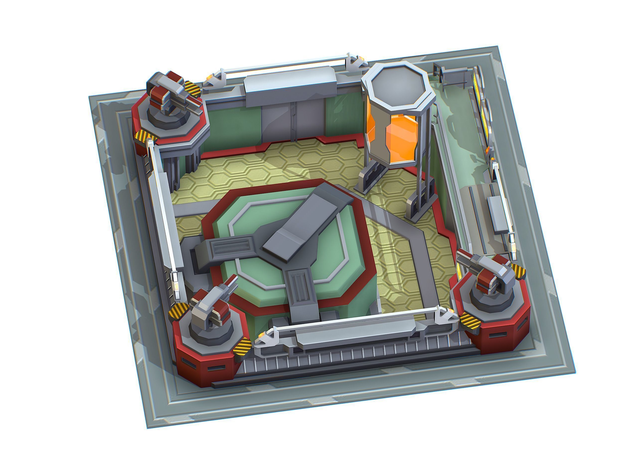 isometrical Automatic Prison Room Low-poly 3D model_8