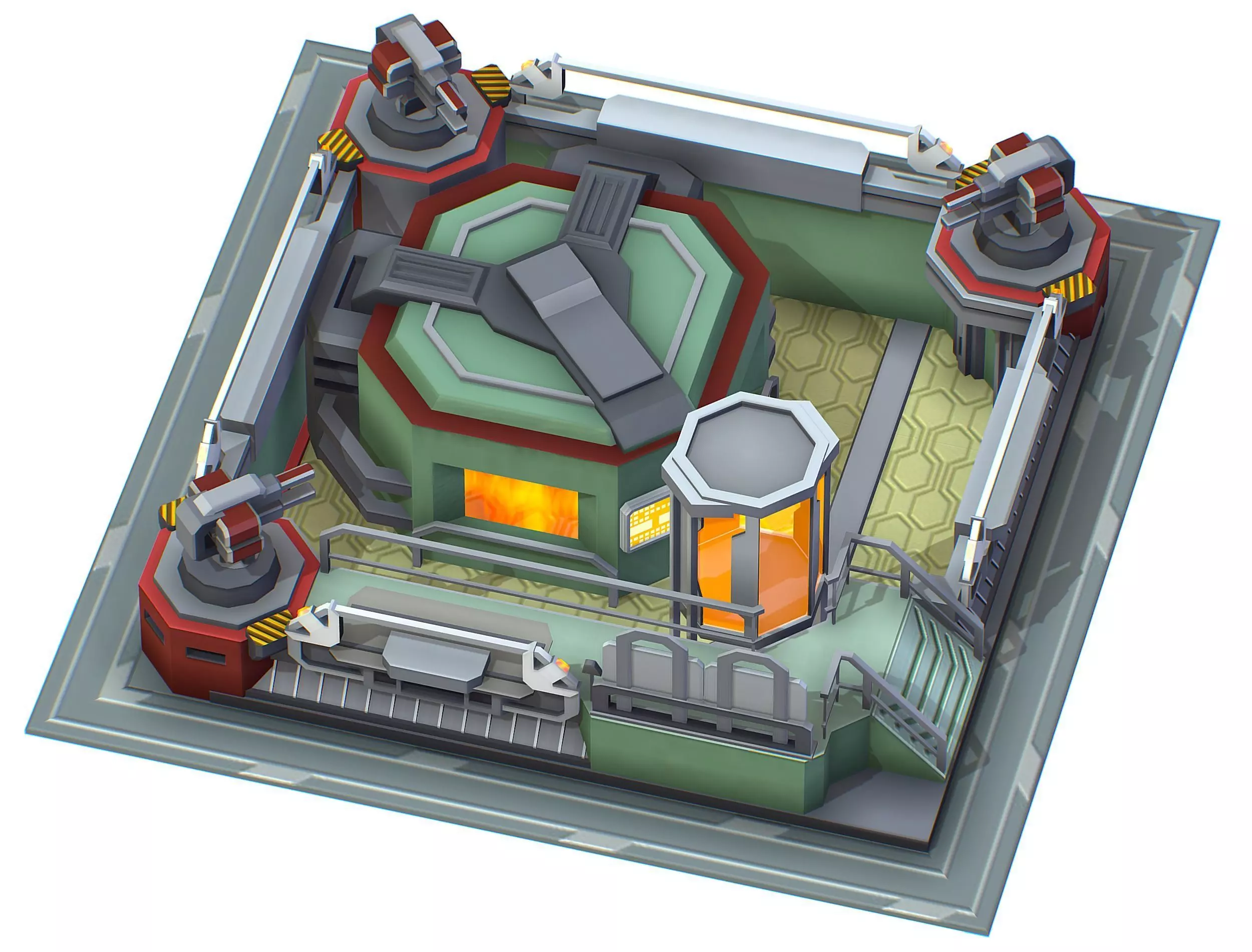 isometrical Automatic Prison Room Low-poly 3D model_0