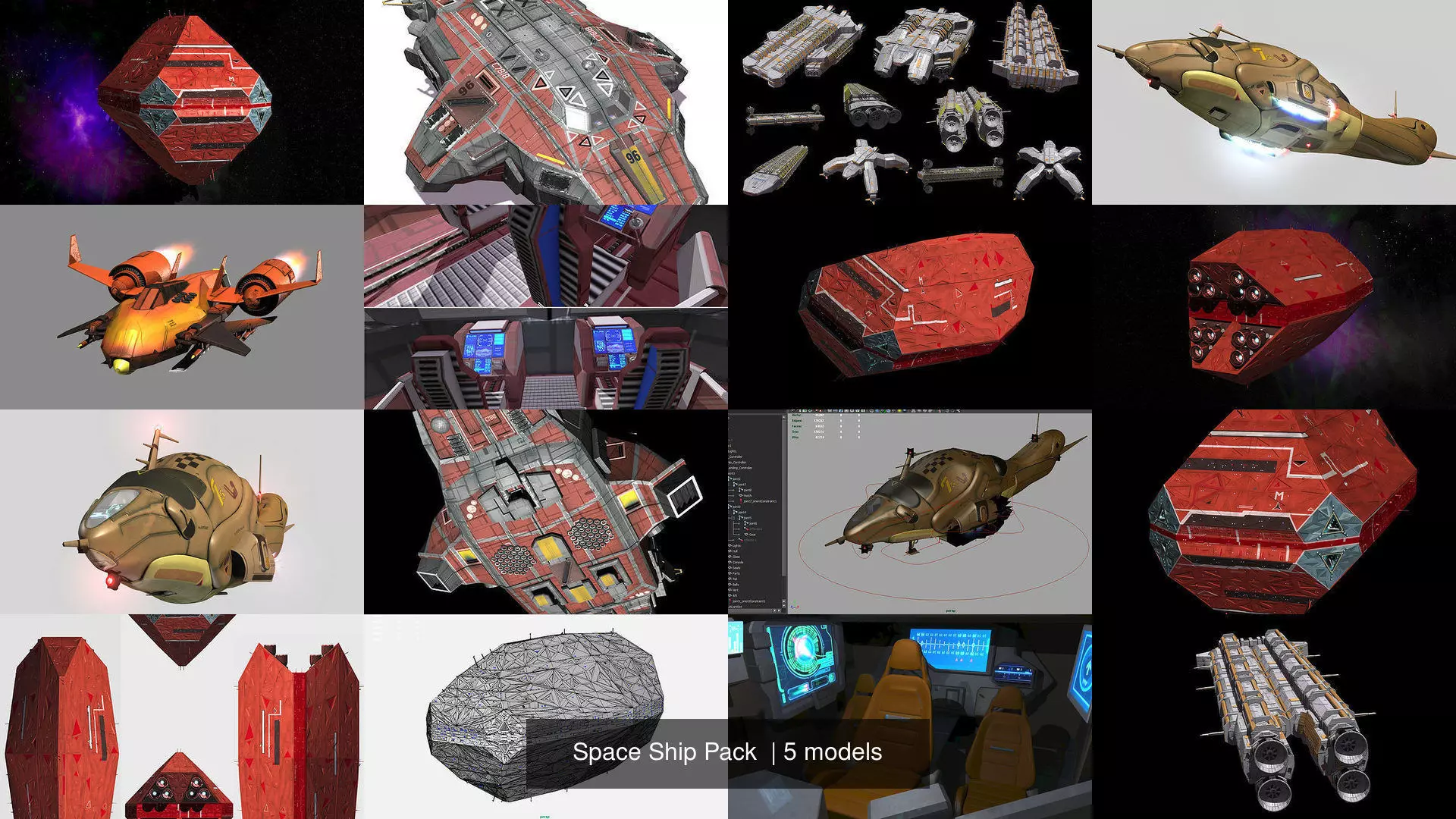 Space Ship Pack  3D Model Collection_0