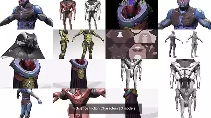 Science Fiction Characters 3D Model Collection