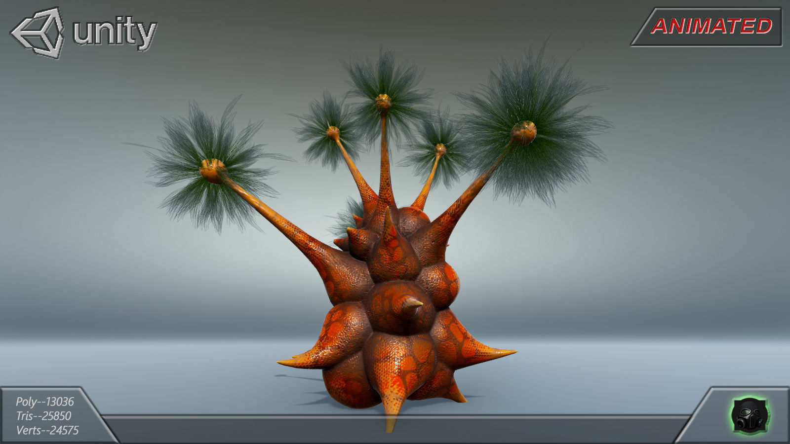 Alien flora - plant 32 Low-poly 3D model_9
