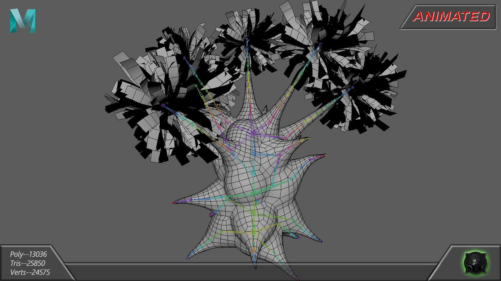 Alien flora - plant 32 Low-poly 3D model_16