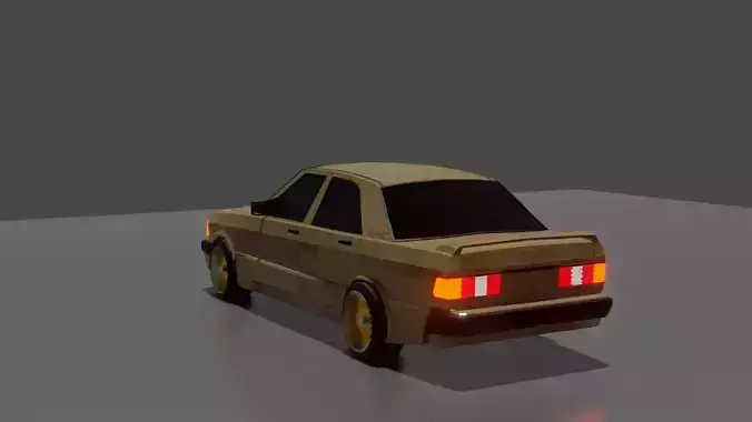 Mercedes Benz 190 w201 low poly
