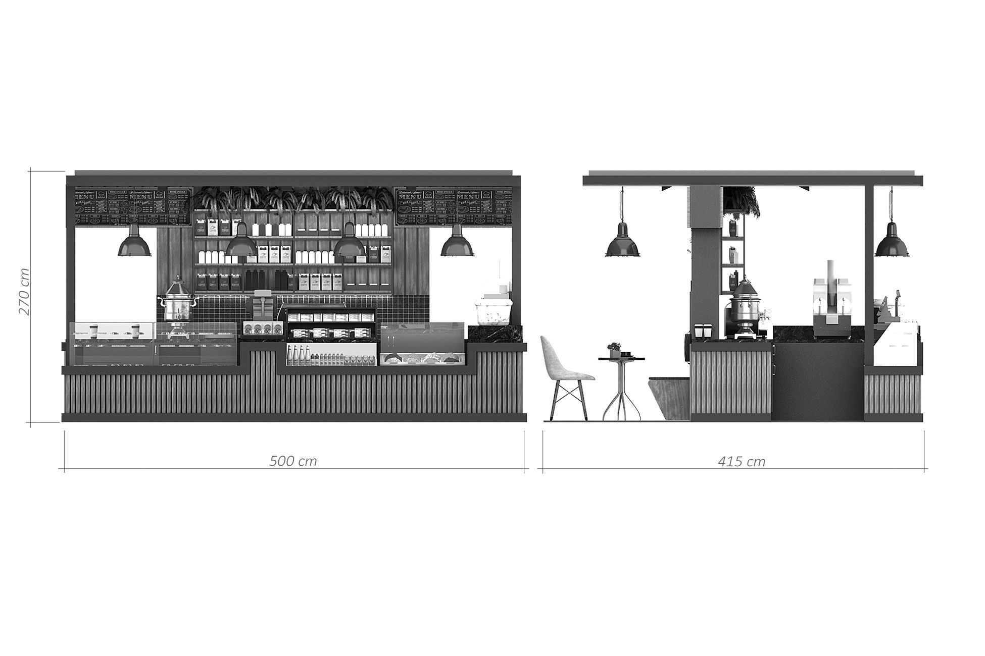 Cafe stand 3d model 3D model_7