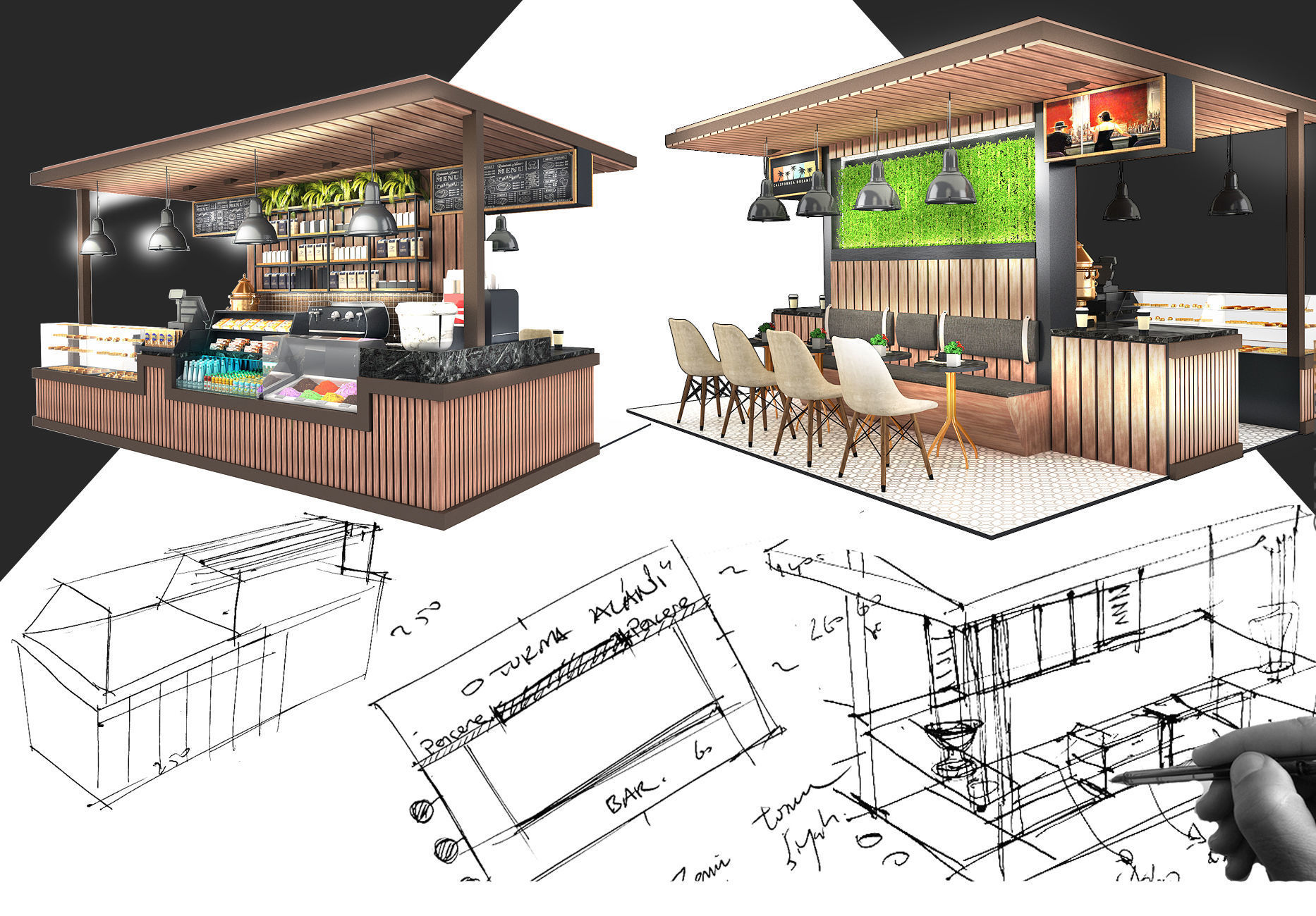 Cafe stand 3d model 3D model_6