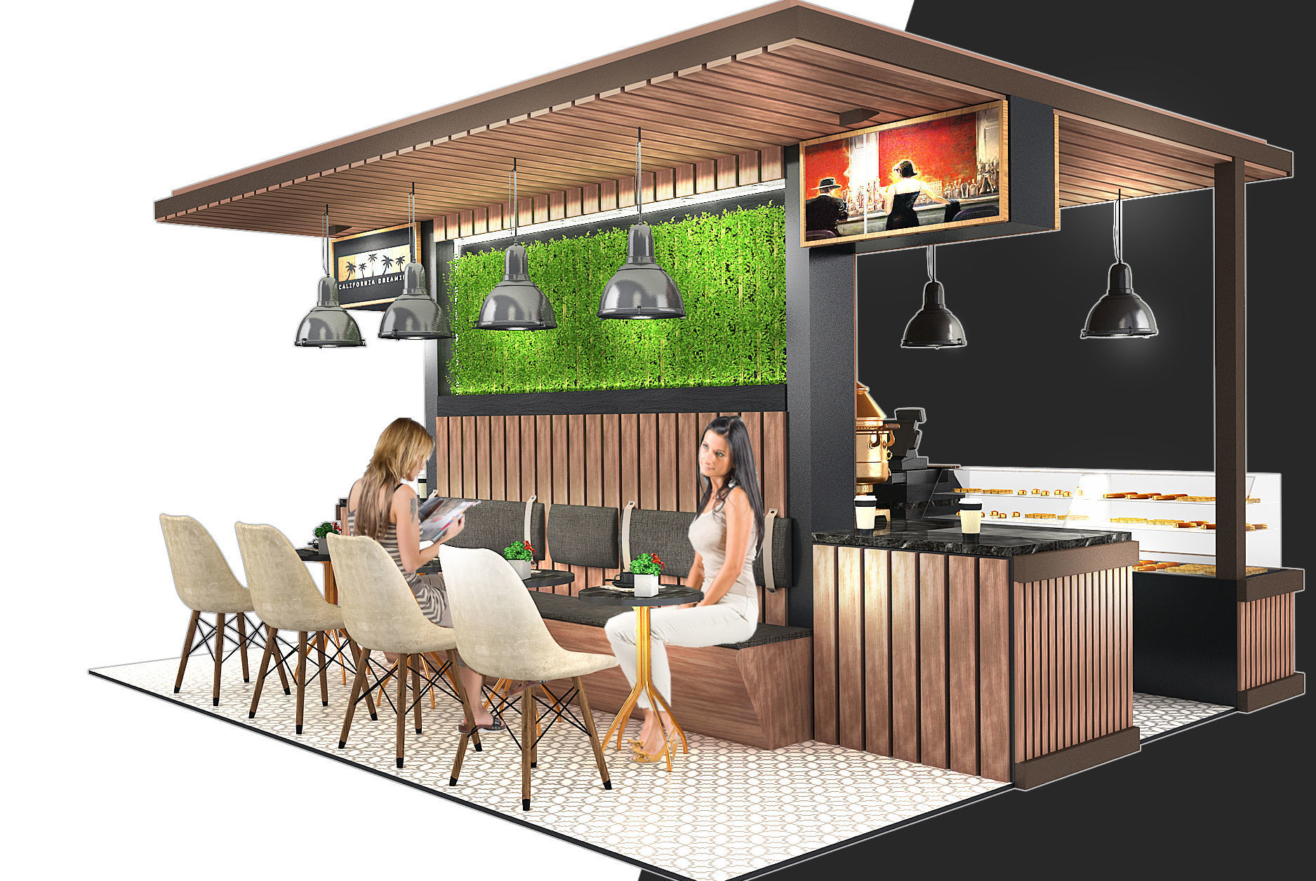 Cafe stand 3d model 3D model_2