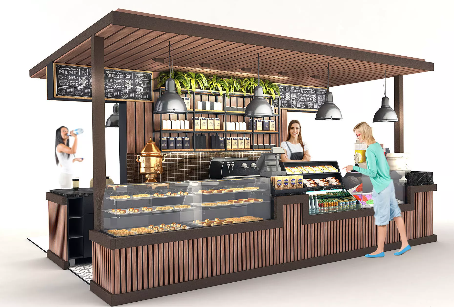 Cafe stand 3d model 3D model_0