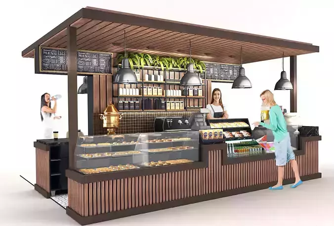 Cafe stand 3d model