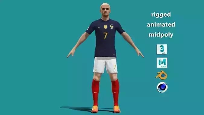  Antoine Griezmann France Worldcup 2022 3D model