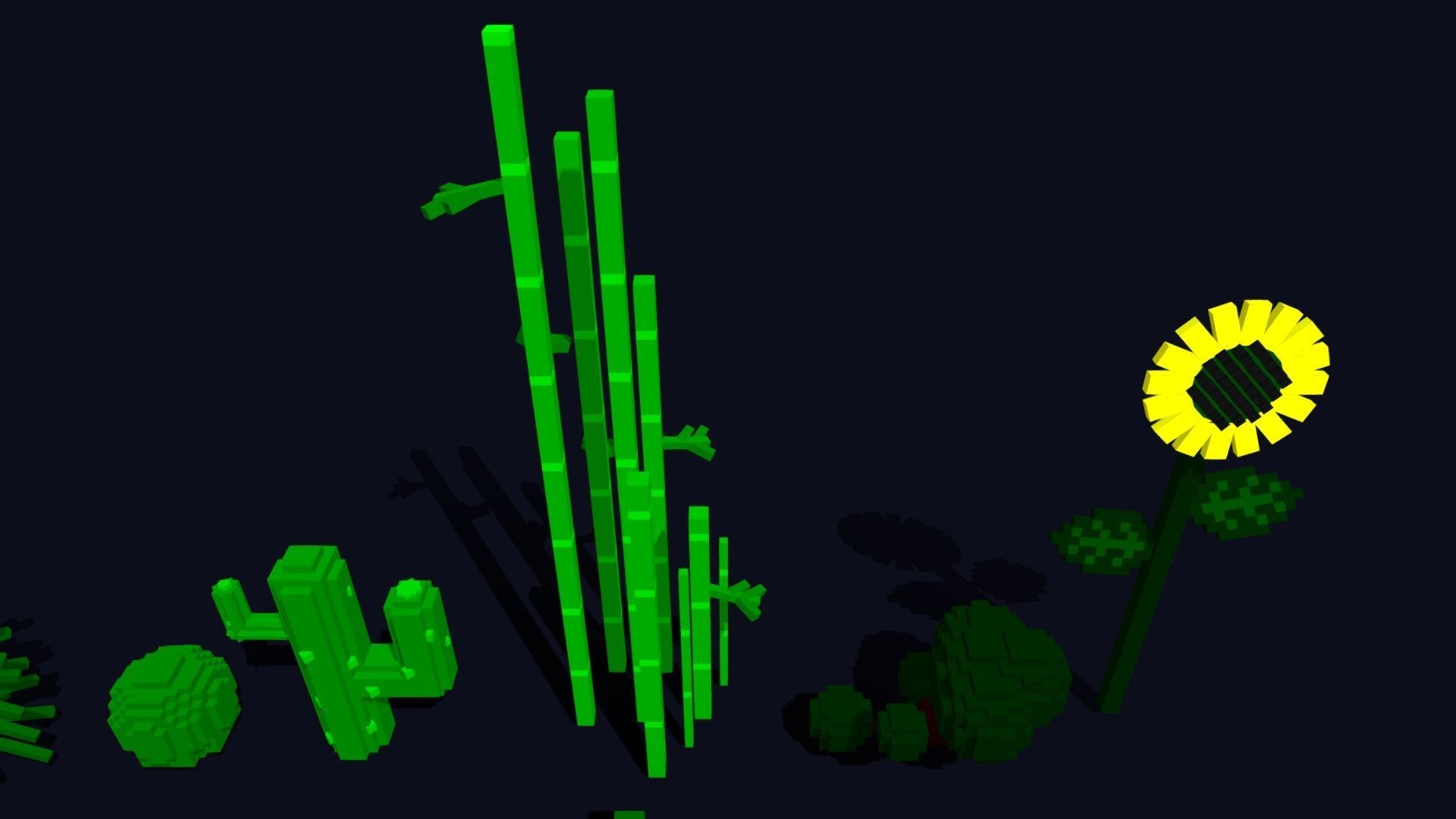 Plants Pack - 3D Voxel Low Poly Models Low-poly 3D model_10