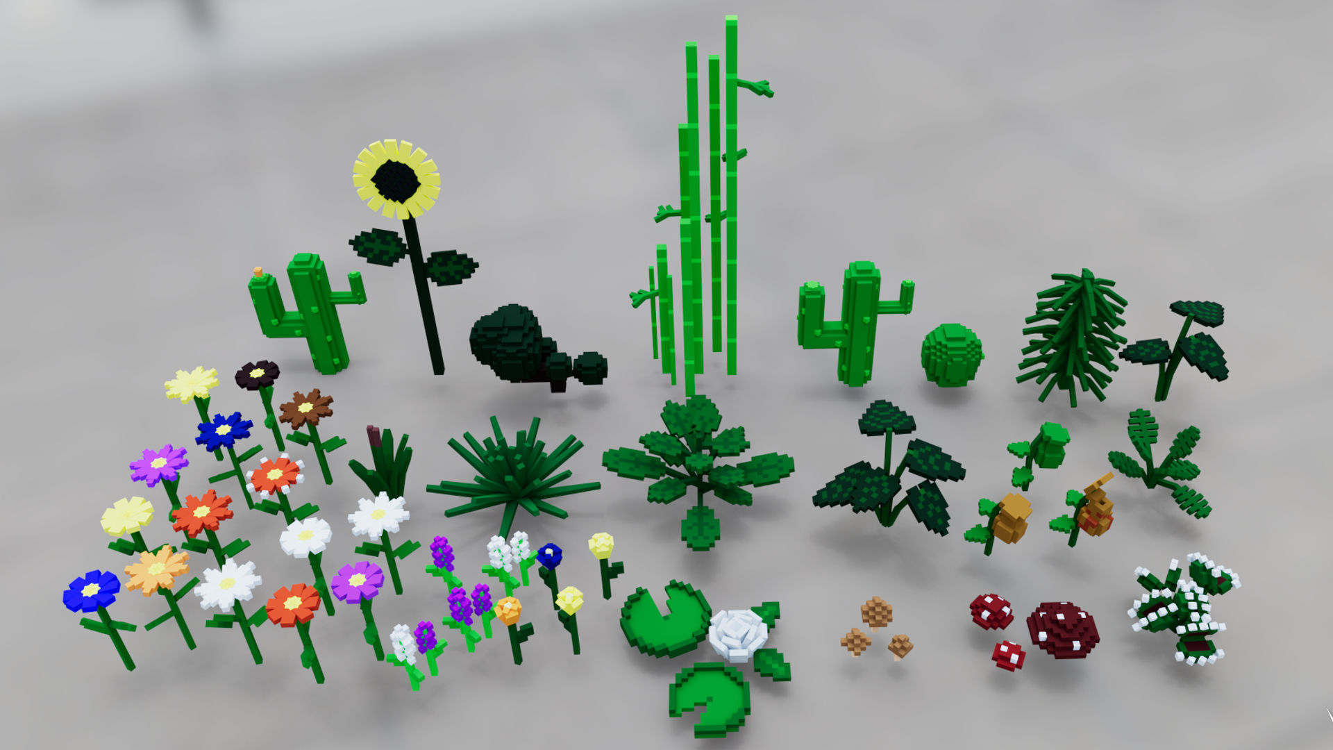 Plants Pack - 3D Voxel Low Poly Models Low-poly 3D model_11
