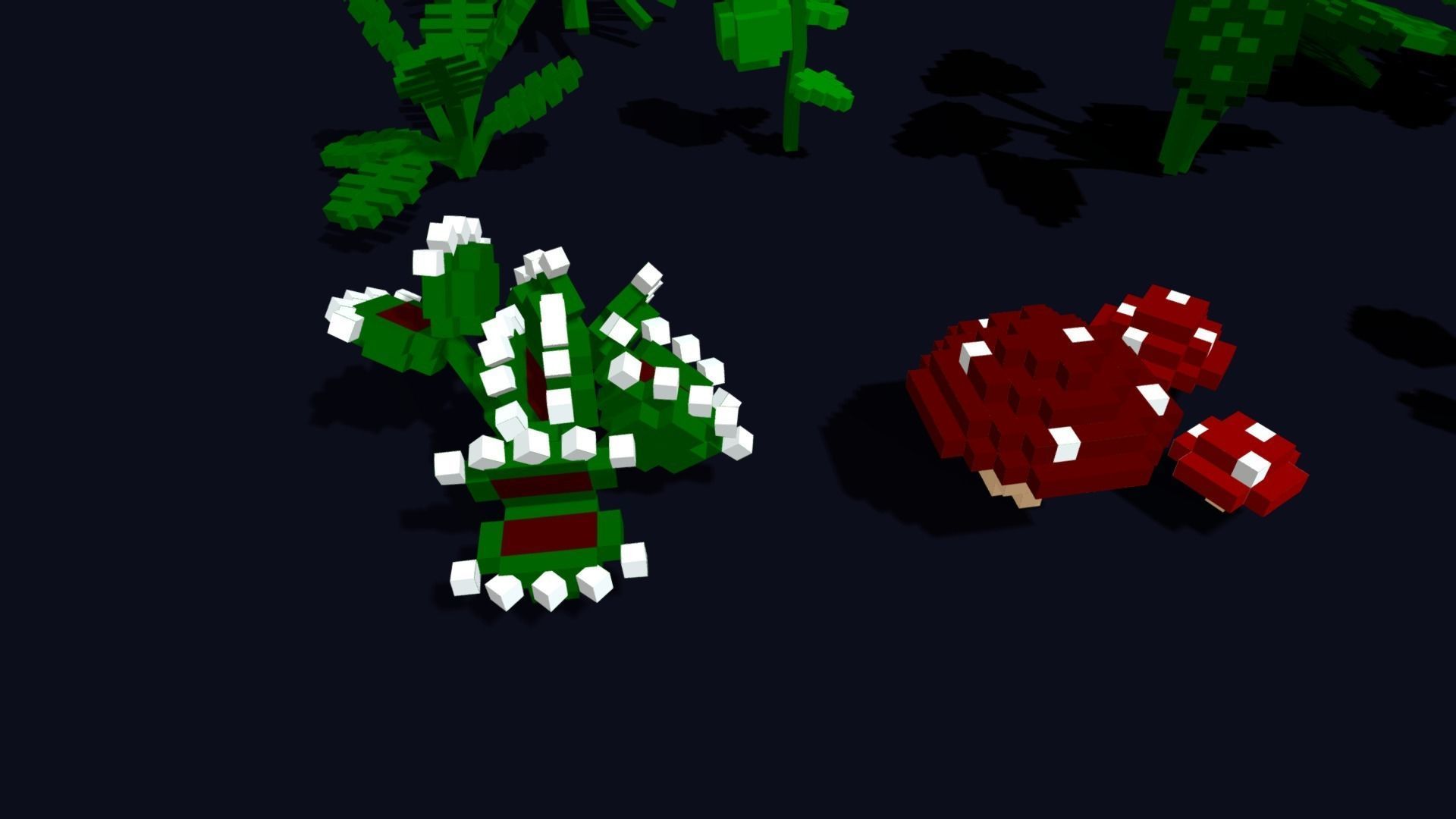 Plants Pack - 3D Voxel Low Poly Models Low-poly 3D model_7