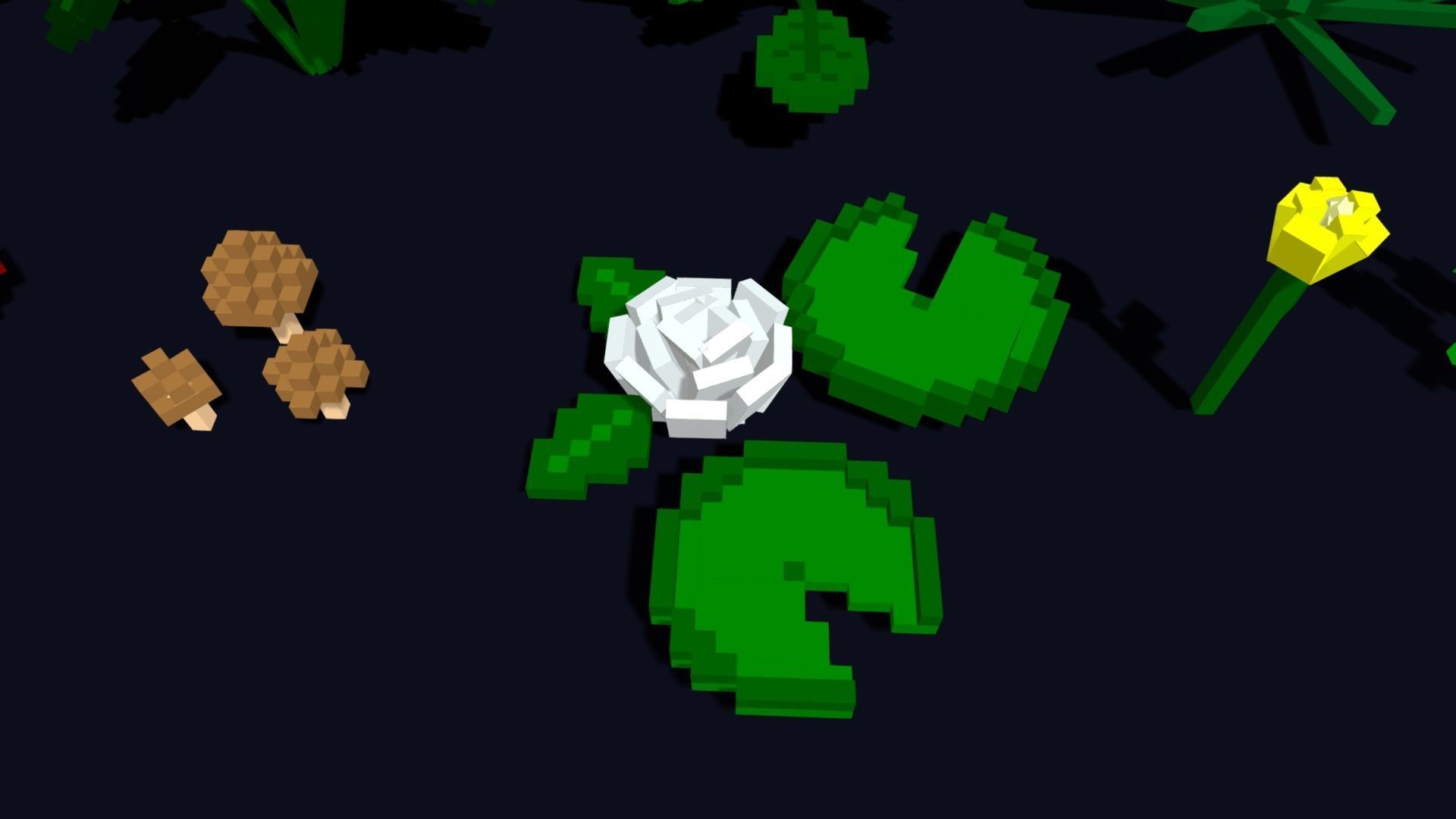 Plants Pack - 3D Voxel Low Poly Models Low-poly 3D model_6