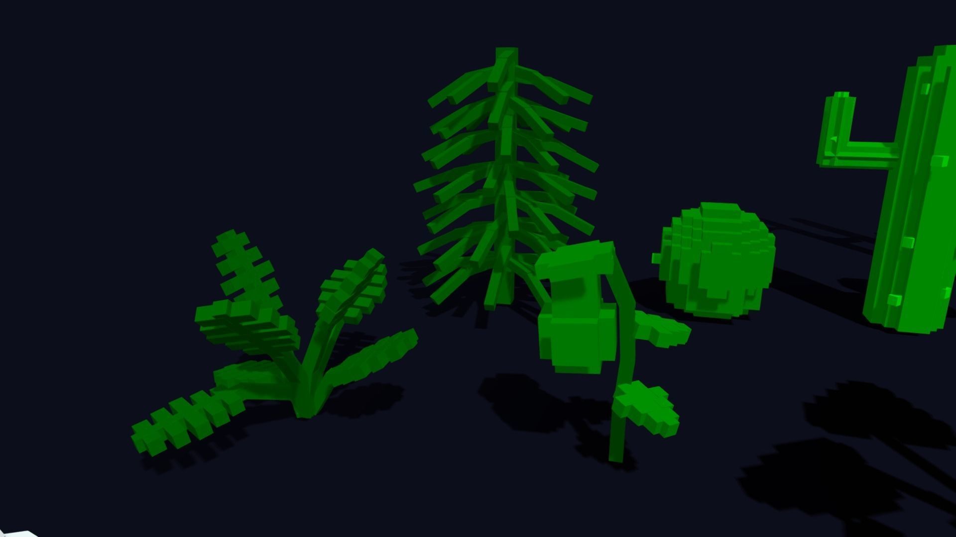 Plants Pack - 3D Voxel Low Poly Models Low-poly 3D model_9