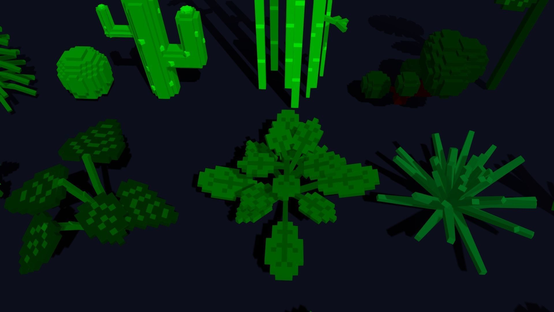 Plants Pack - 3D Voxel Low Poly Models Low-poly 3D model_8