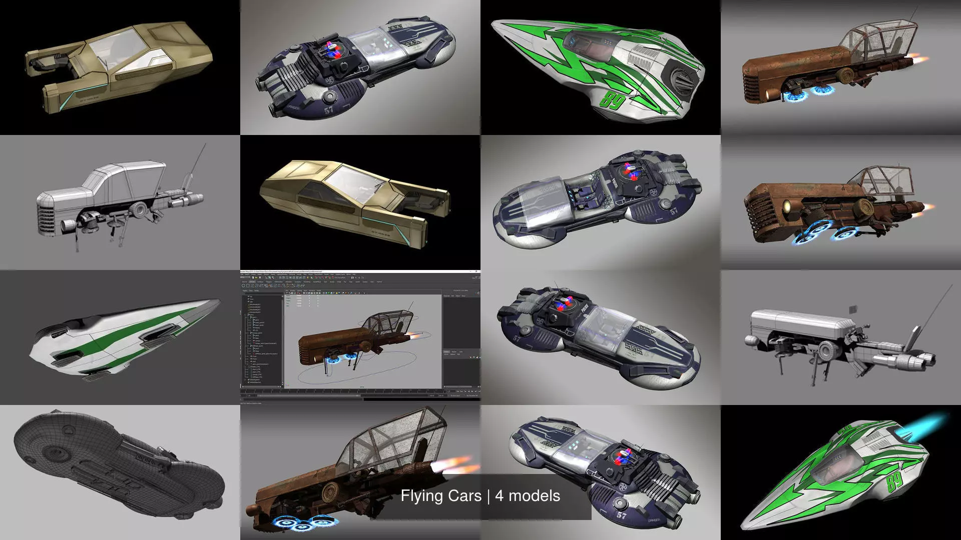 Flying Cars 3D Model Collection_0