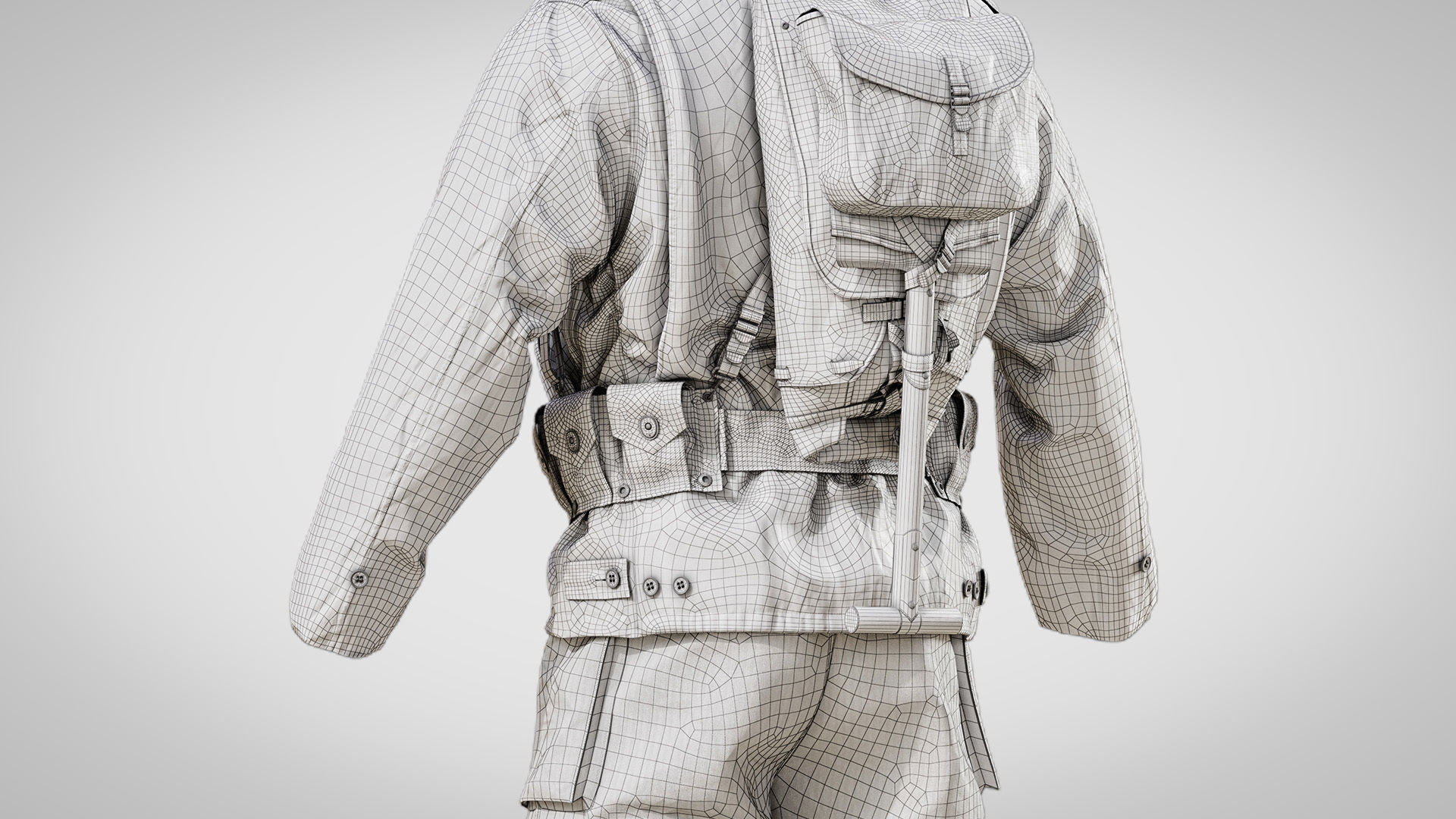 US WWII Infantry Soldier 3D model_18