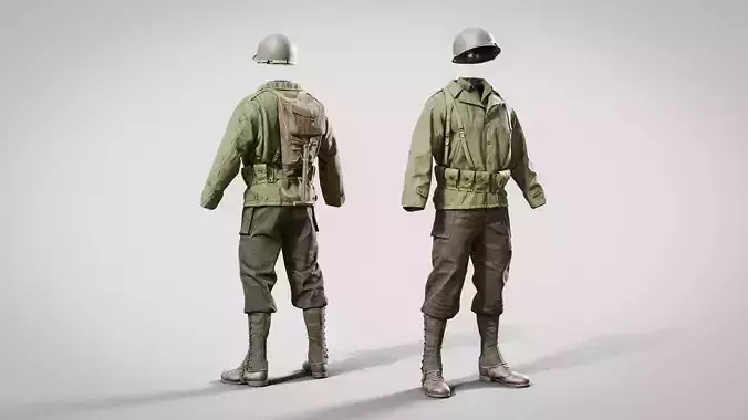 US WWII Infantry Soldier 3D model