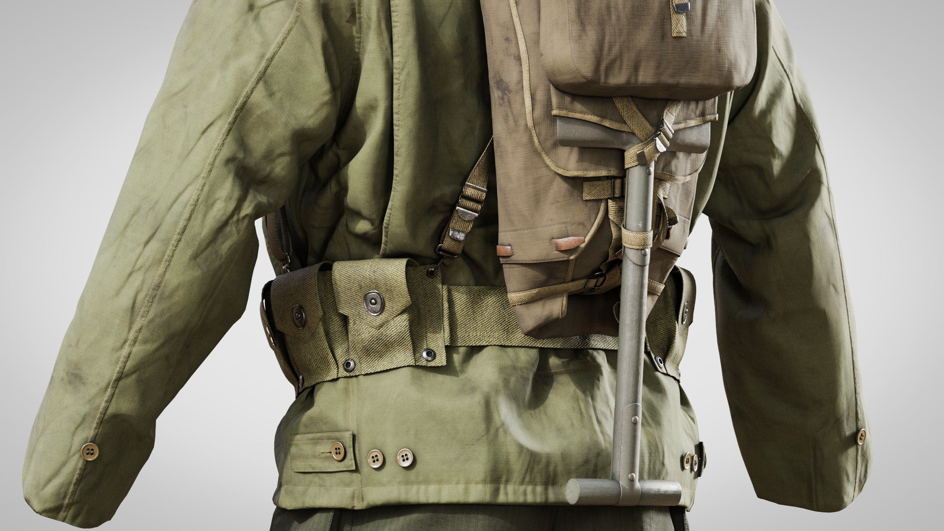 US WWII Infantry Soldier 3D model_9