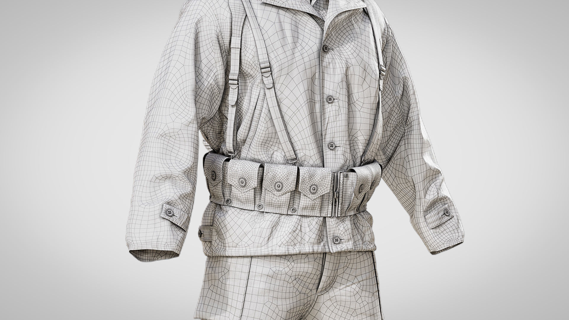 US WWII Infantry Soldier 3D model_15