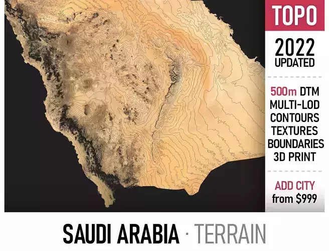 Saudi Arabia Low-poly 3D model