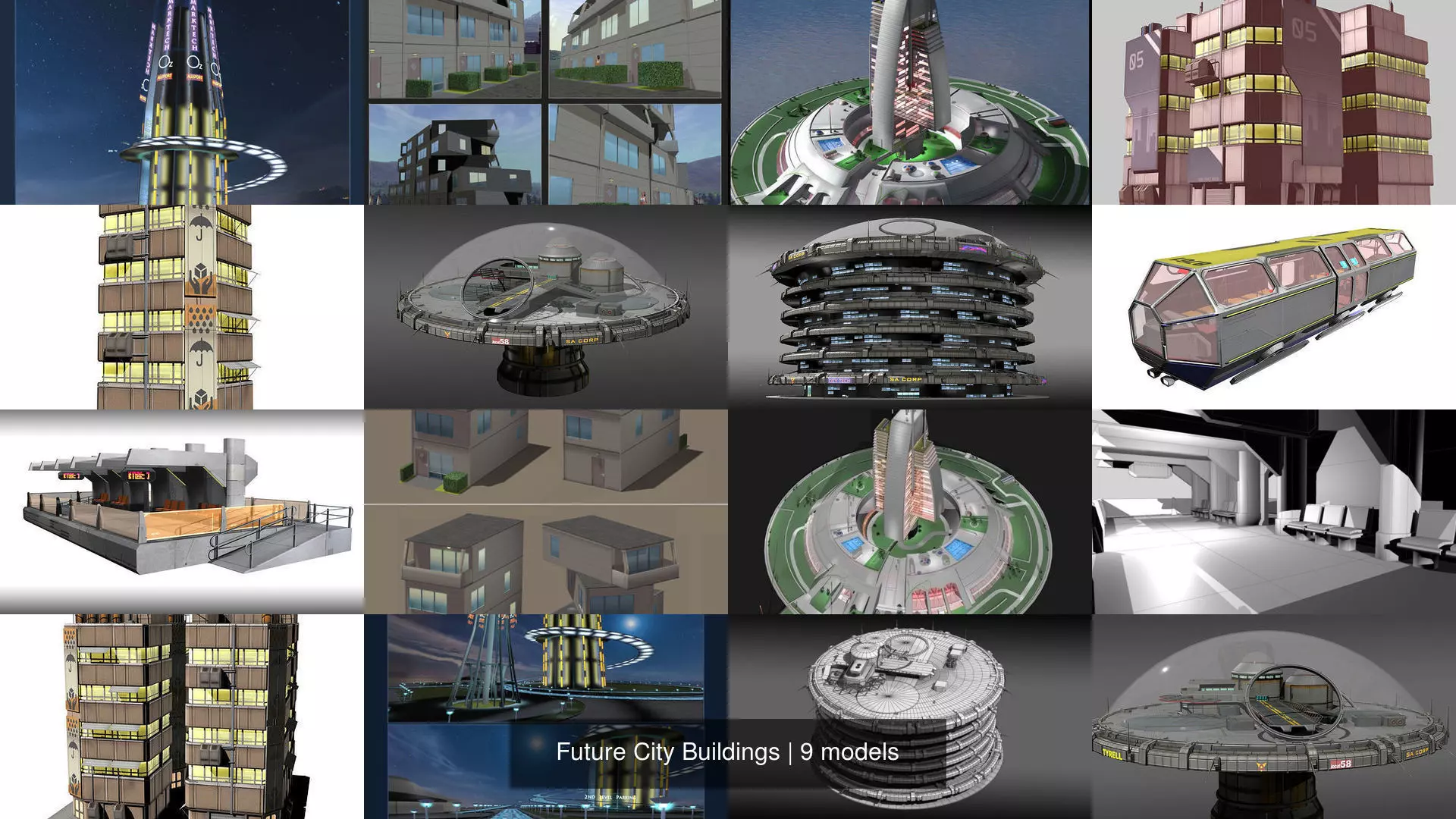 Future City Buildings 3D Model Collection_0
