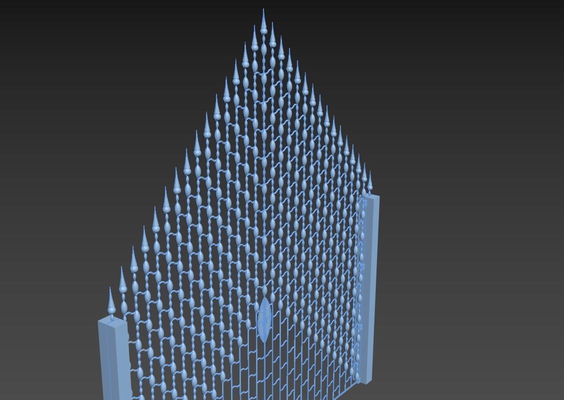 Luxury Gate 3D model_2