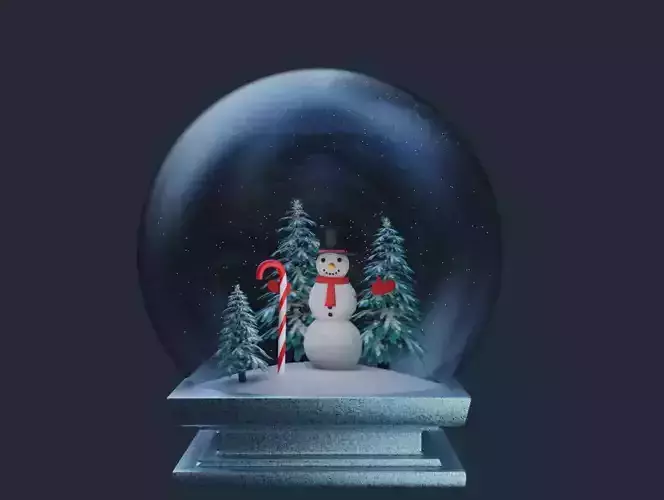 Snowball with snowman 3D model