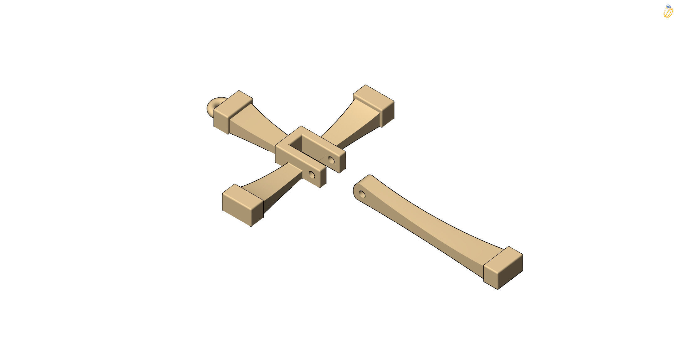 pendant cross 3D print model_6
