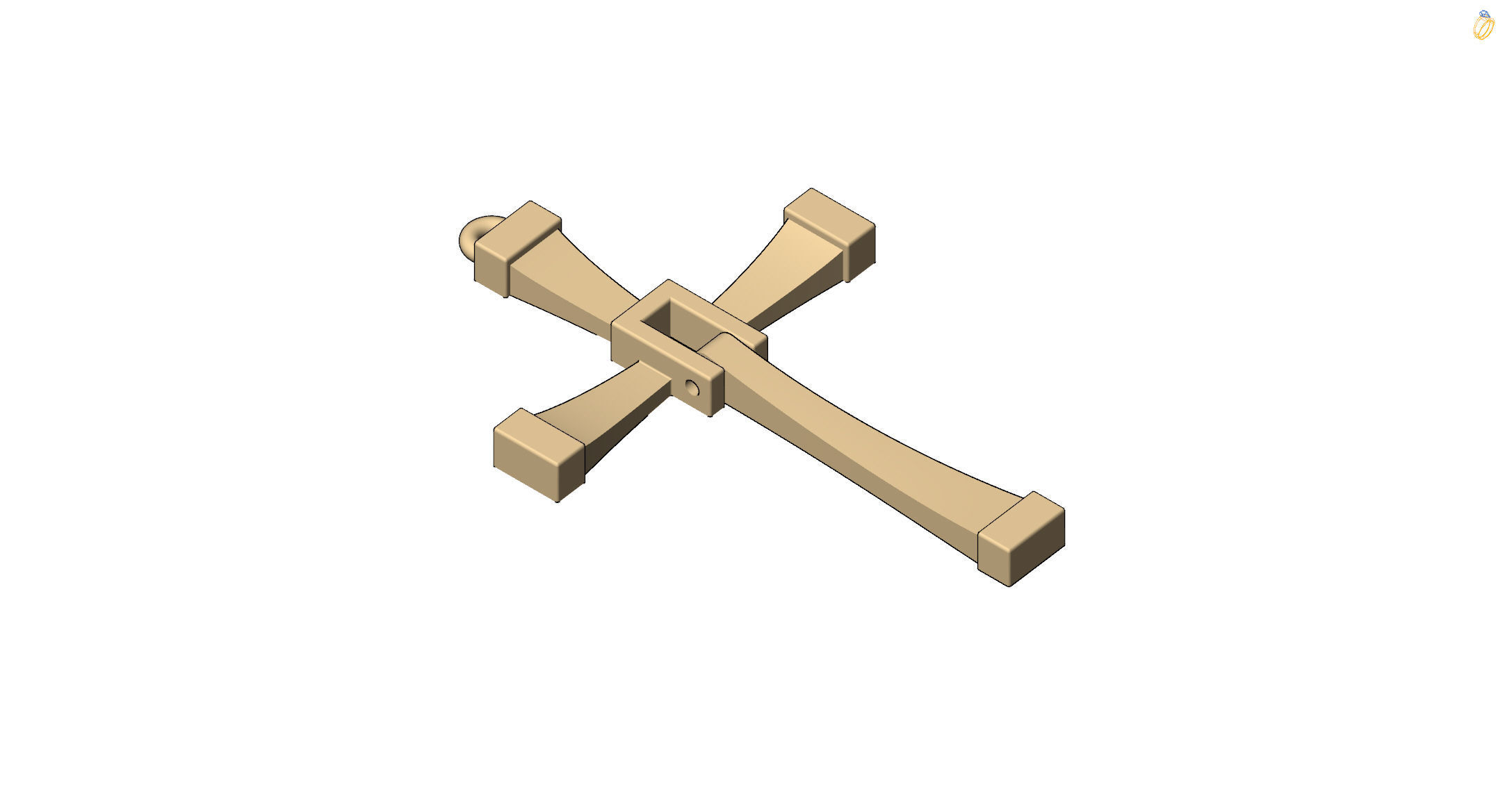 pendant cross 3D print model_5