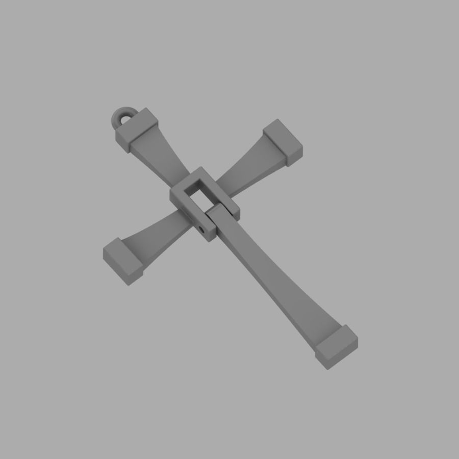 pendant cross 3D print model_1